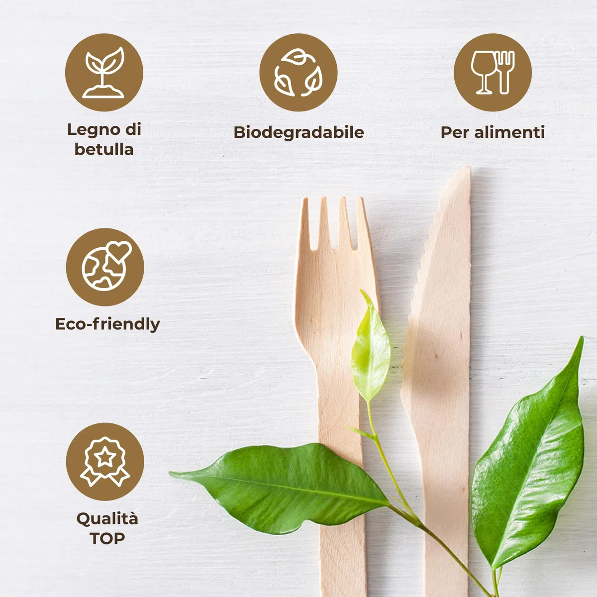 Bioexxe Set Posate Usa e Getta Imbustate - Posate Monouso in Legno, Biodegradabili - no plastica - con Salvietta e Forchette Usa e Getta (Pacco 250 kit)
