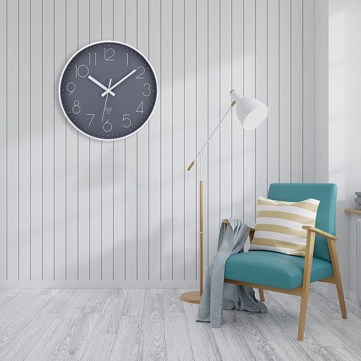 ACCSHINE Orologio da Parete Radiocontrollato 30cm Orologio da Parete Moderno Silenzioso Senza Ticchettio Semplice Classico Orologio al Quarzo per Camera da Letto, Scuola, Ufficio, Soggiorno, Cucina