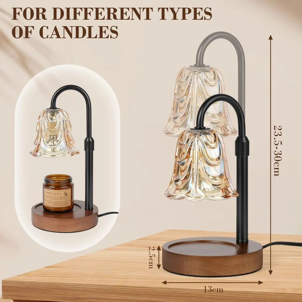 Vicloon Lampada Scalda Candela, Lampada profumata con Timer e Dimmer, Lampade Aroma Diffusore Elettrica, Altezza Regolabile, Candle Warmer Lamp con 2 Lampadine, Casa, Camera da Letto, Regalo Donna