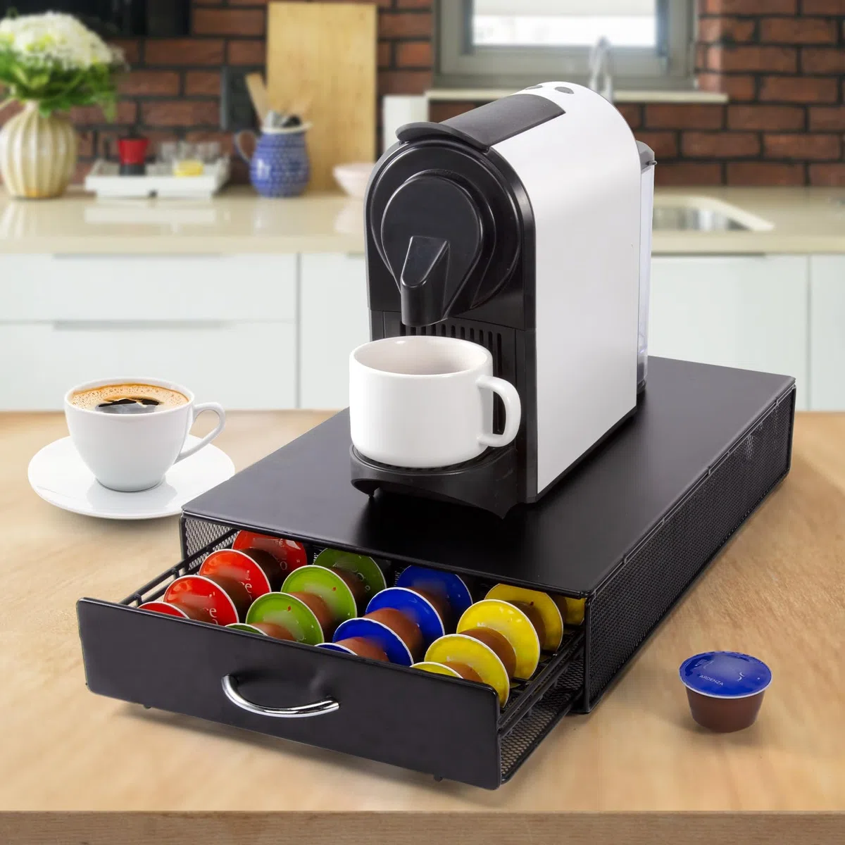 Cassetto Porta Cialde caffè,Porta Capsule per caffè Compatibile con Dolce Gusto,Nespreso Vertuo Capsules,Capacità: 40 capsule,Nero.