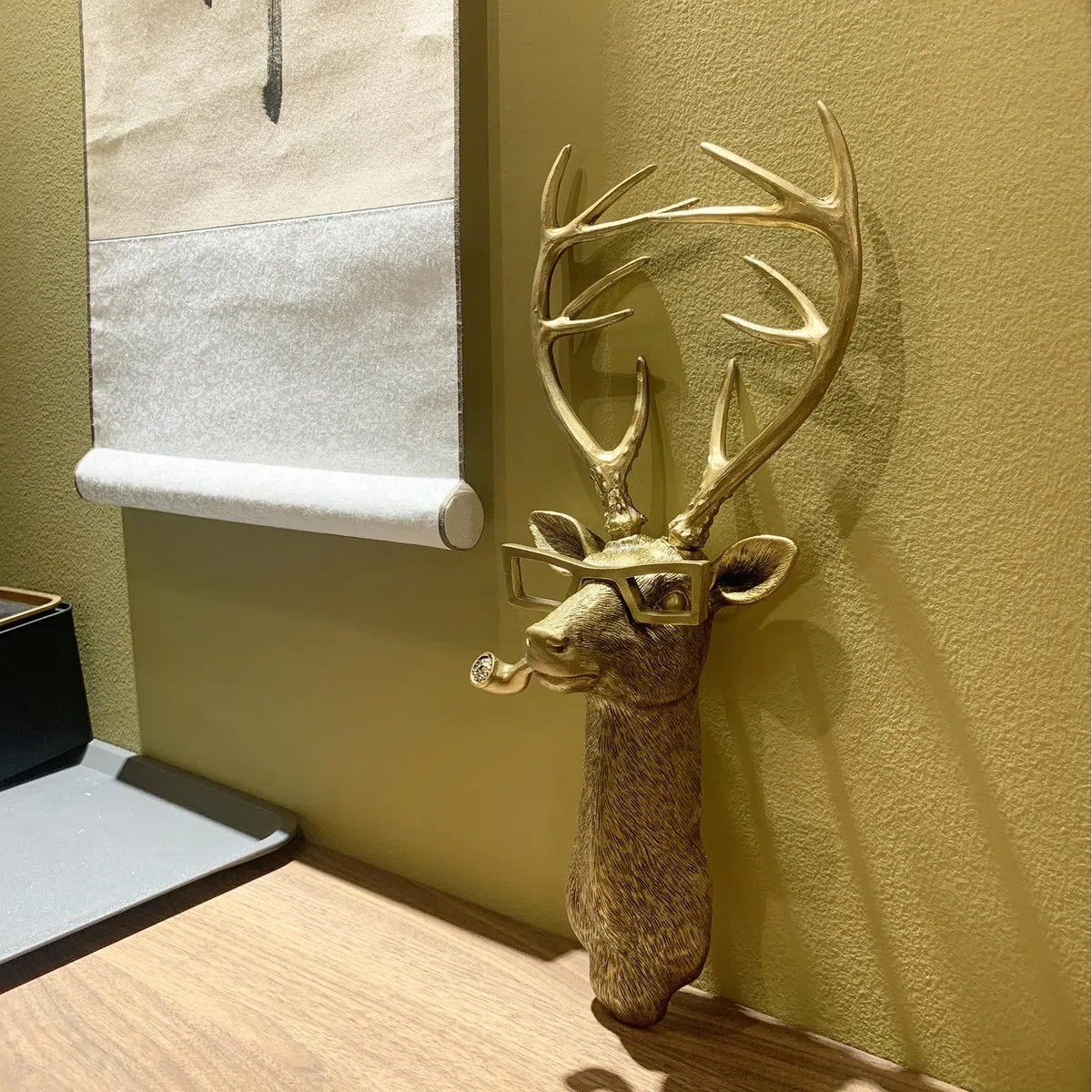 Testa di animale decorazione da parete, testa di cervo finta, sculture di animali, decorazione da parete in resina, decorazione da parete per soggiorno, camera da letto, cucina, regalo, cervo