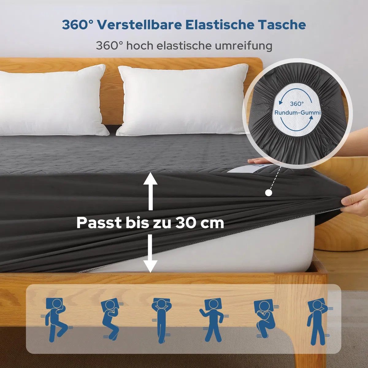 BEDLORE Coprimaterasso 140 x 200 cm, impermeabile con protezione materasso, berretto 30 cm con elasticità tutto intorno, protezione materasso certificato Oeko-TEX, coprimaterasso morbido e traspirante