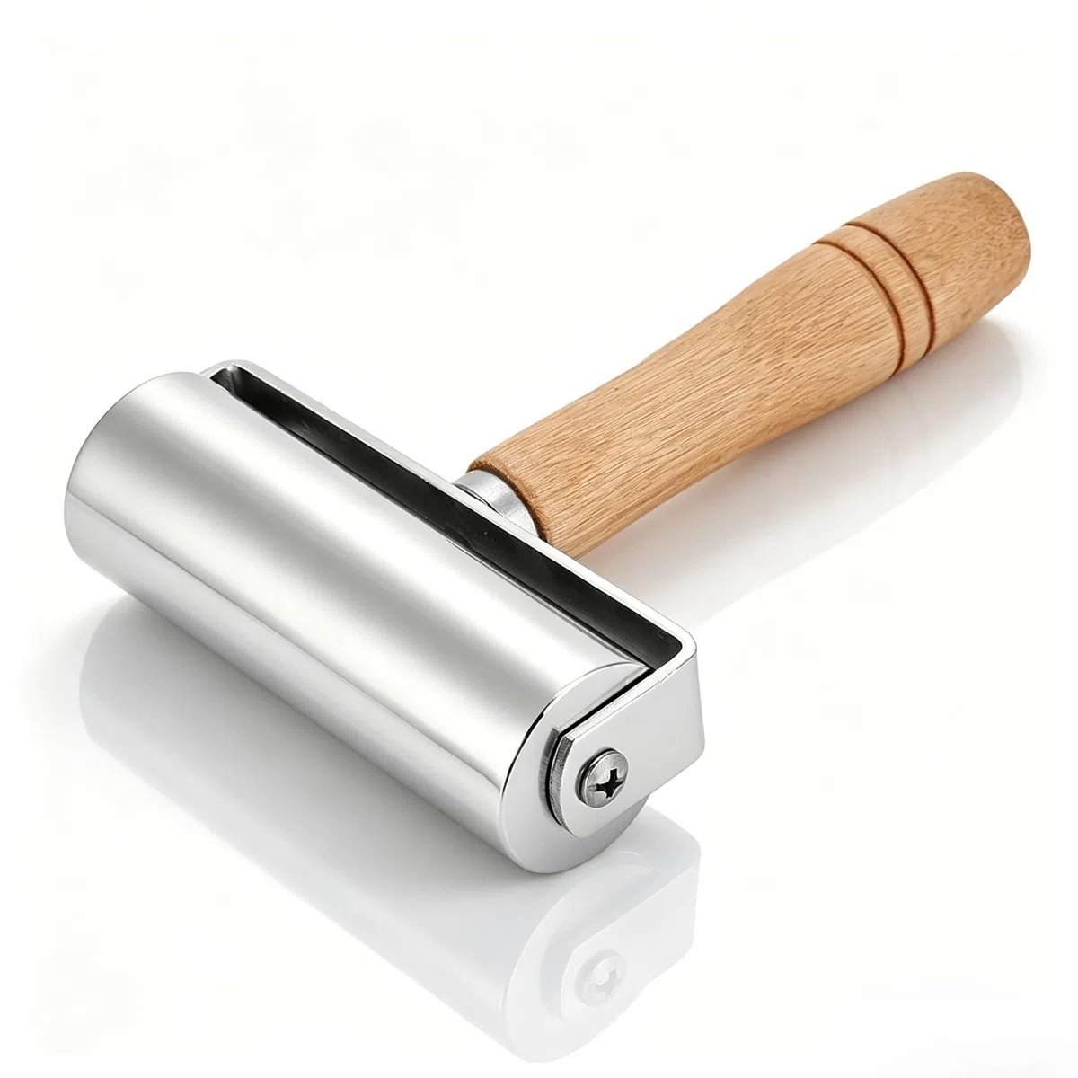 Rullo Per Pelle, Rullo Per Bordi Pressa in Pelle con Manico in Legno Rullo Per Artigianato in Pelle Rullo Per Laminazione Artigianale in Pelle Rullo Per Cucitura Per Artigianato (100mm)