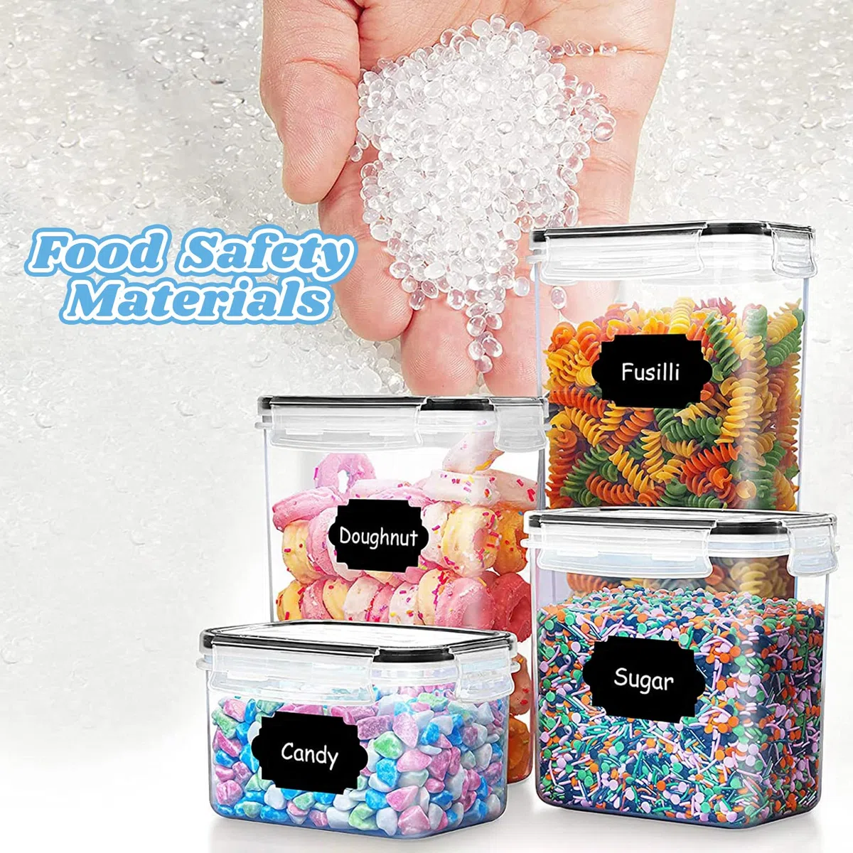 Contenitori Alimentari per Cereali Set 20 Pezzi,Cucina Contenitori Ermetici per Alimenti Plastica con Coperchio,Utilizzato per la Conservazione di Cereali,Muesli,Farina,Pasta,Muesli-Senza BPA