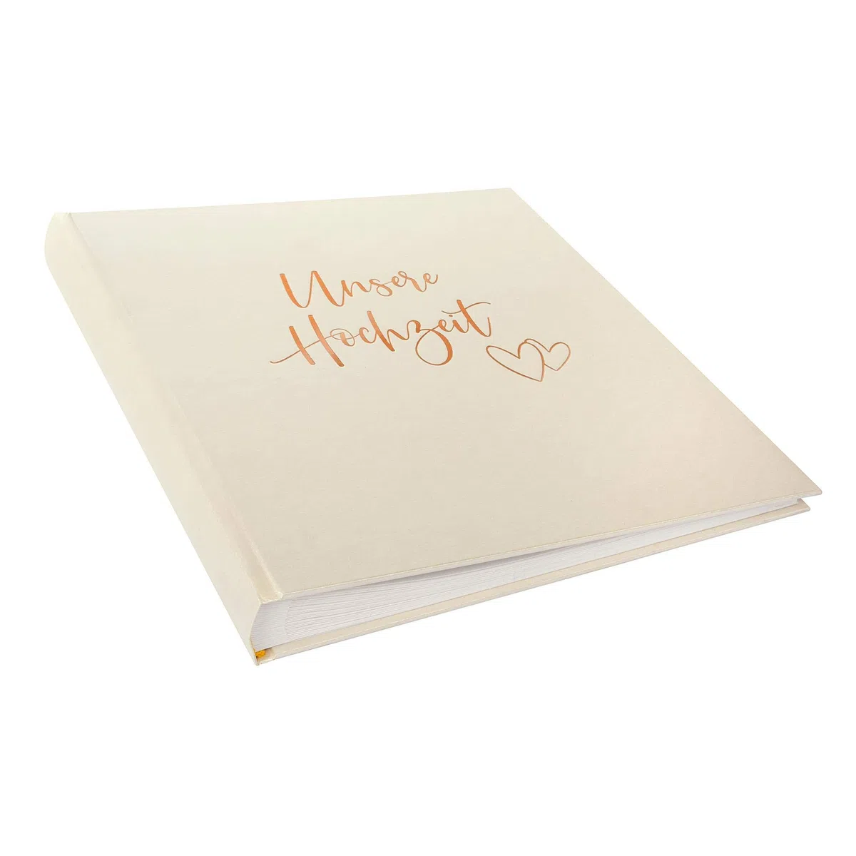 goldbuch Album fotografico per matrimonio, 60 pagine bianche e pergamena, album dei ricordi in oro rosa, album in carta satinata, palpitazioni con goffratura, ca. 30 x 31 x 4 cm