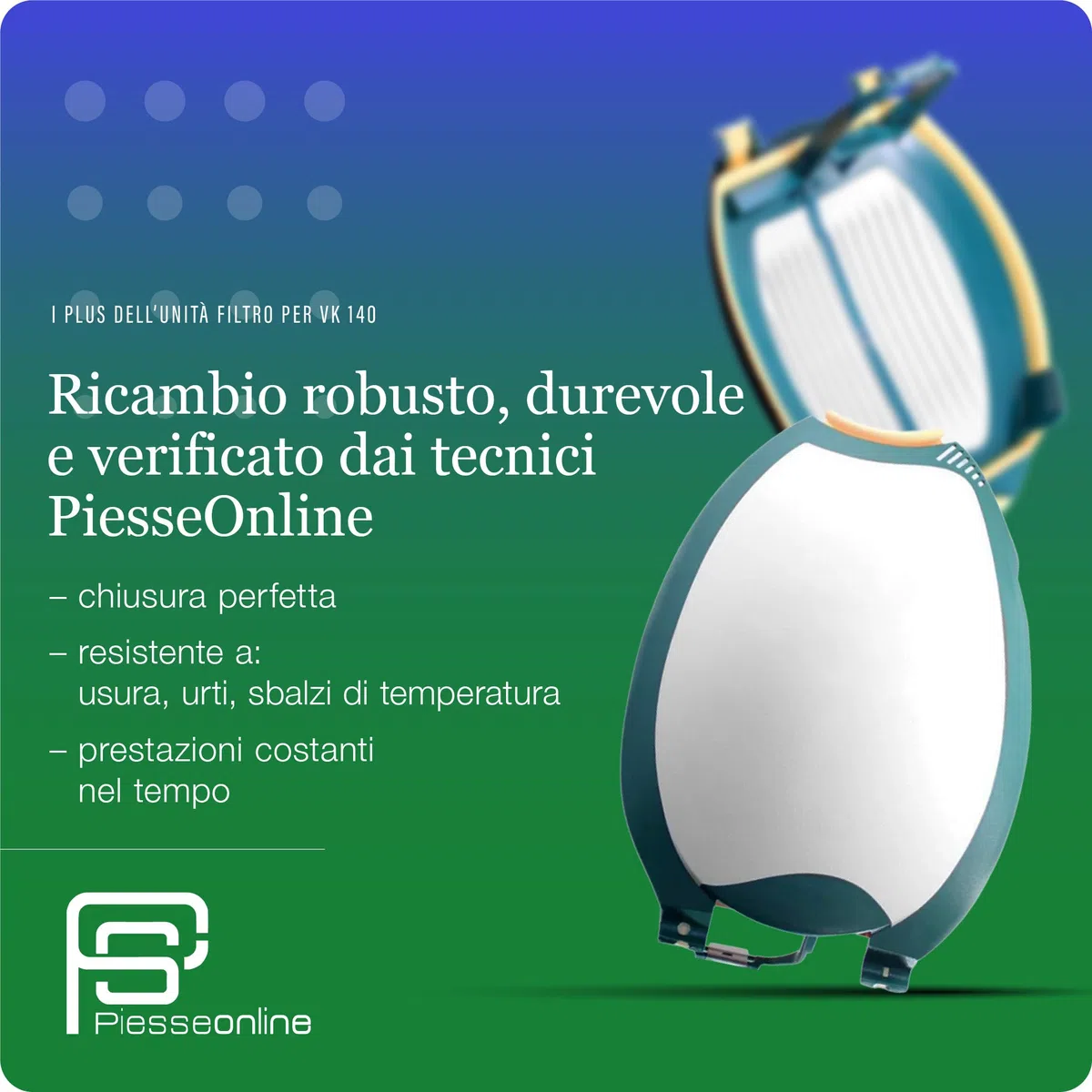 Sportello Folletto VK140, Ricambio per Folletto VK140, Unità Filtro Compatibile (non originale) Che Monta Come L’originale, Chiusura Sicura ERMETICA, Installazione Rapida FACILITATA
