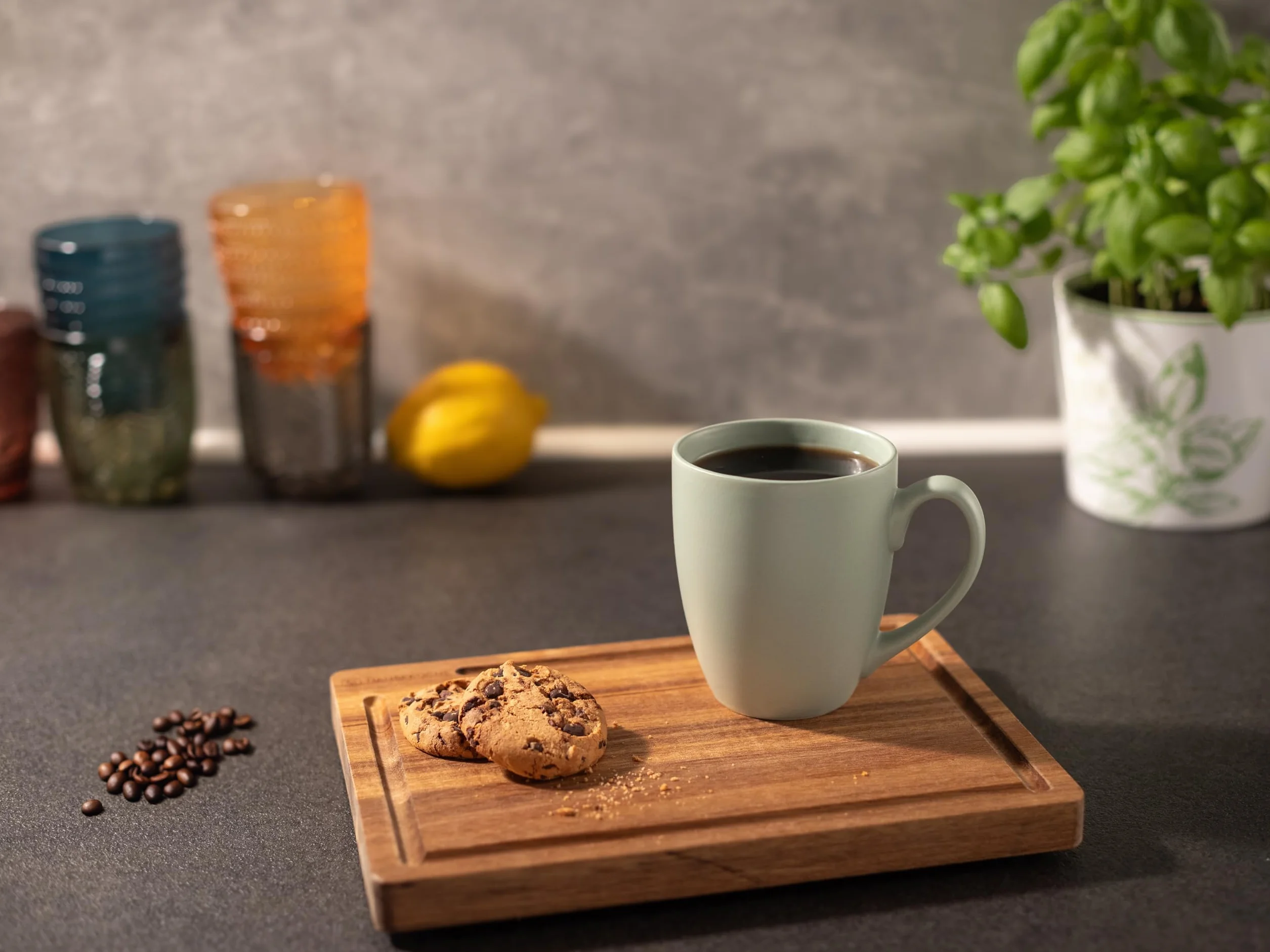 Hanseküche Set di Tazze da Caffè in Ceramica Massiccia di Alta Qualità, con Manici e Bicchieri Grandi (Colori Naturali, Set da 6)