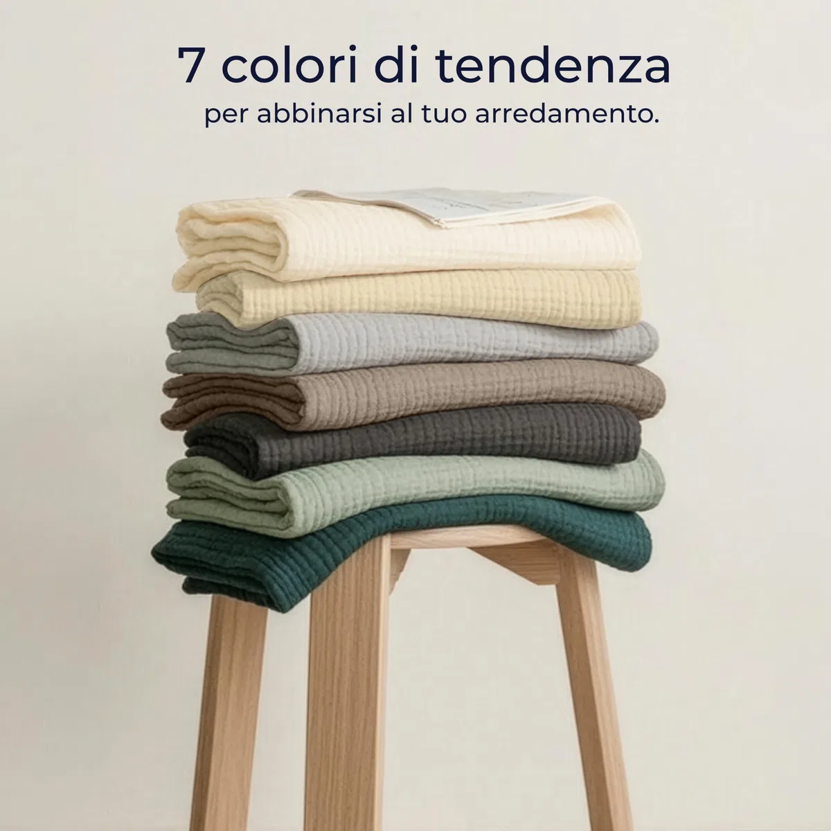 Dreamzie Coperta leggera in mussola 150x200 cm – 100% cotone – Coperta divano estiva e plaid traspirante – Copriletto leggero in garza di cotone certificata Oeko-Tex – Beige