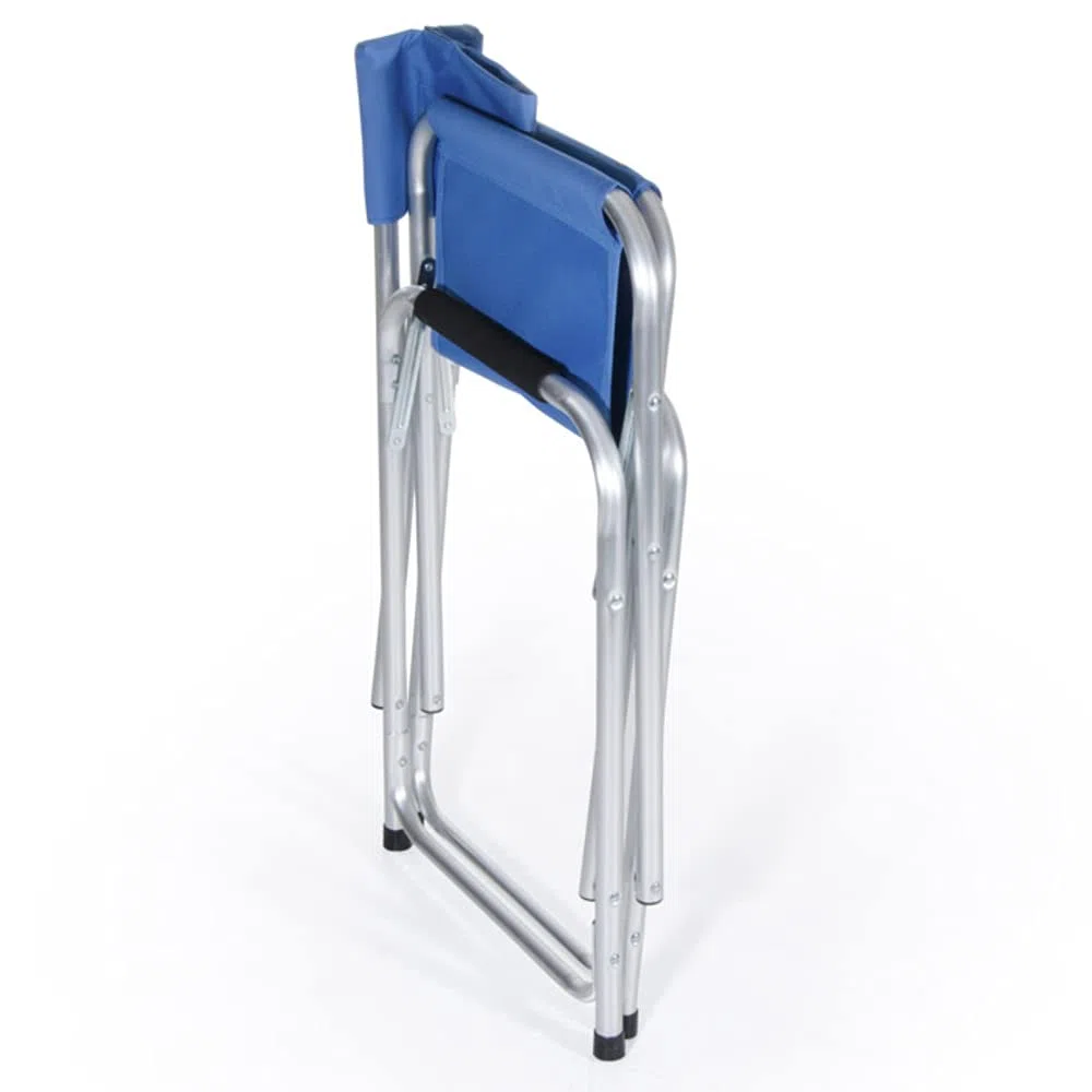 VERDELOOK Sedia Regista in Tessuto Poliestere, 47x57 cm Altezza 78 cm, Blu, Esterni Giardino terrazza