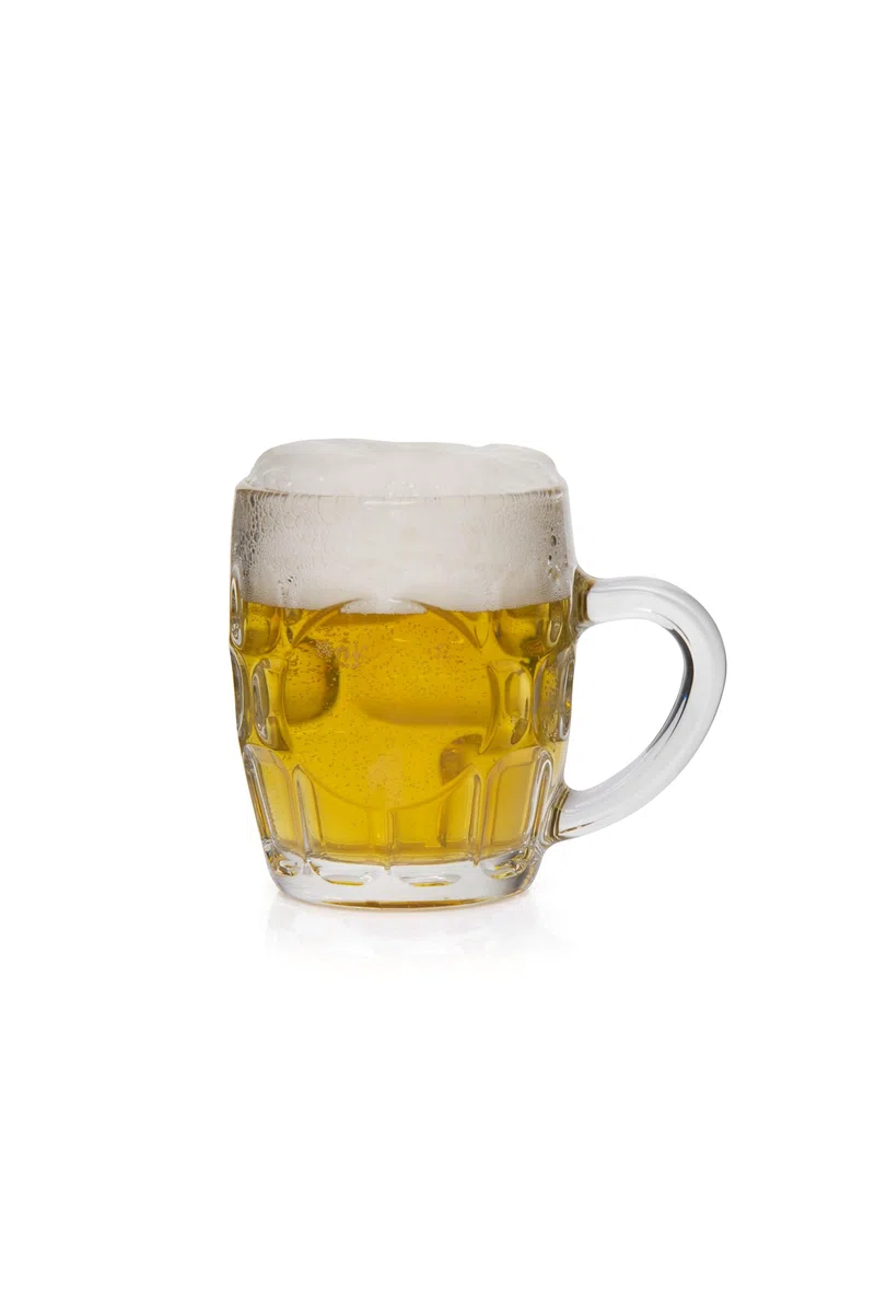 Excelsa Praga Set 6 Bicchieri da Birra in Vetro Soffiato, Design Classico con Manico, Trasparente, 29 cl