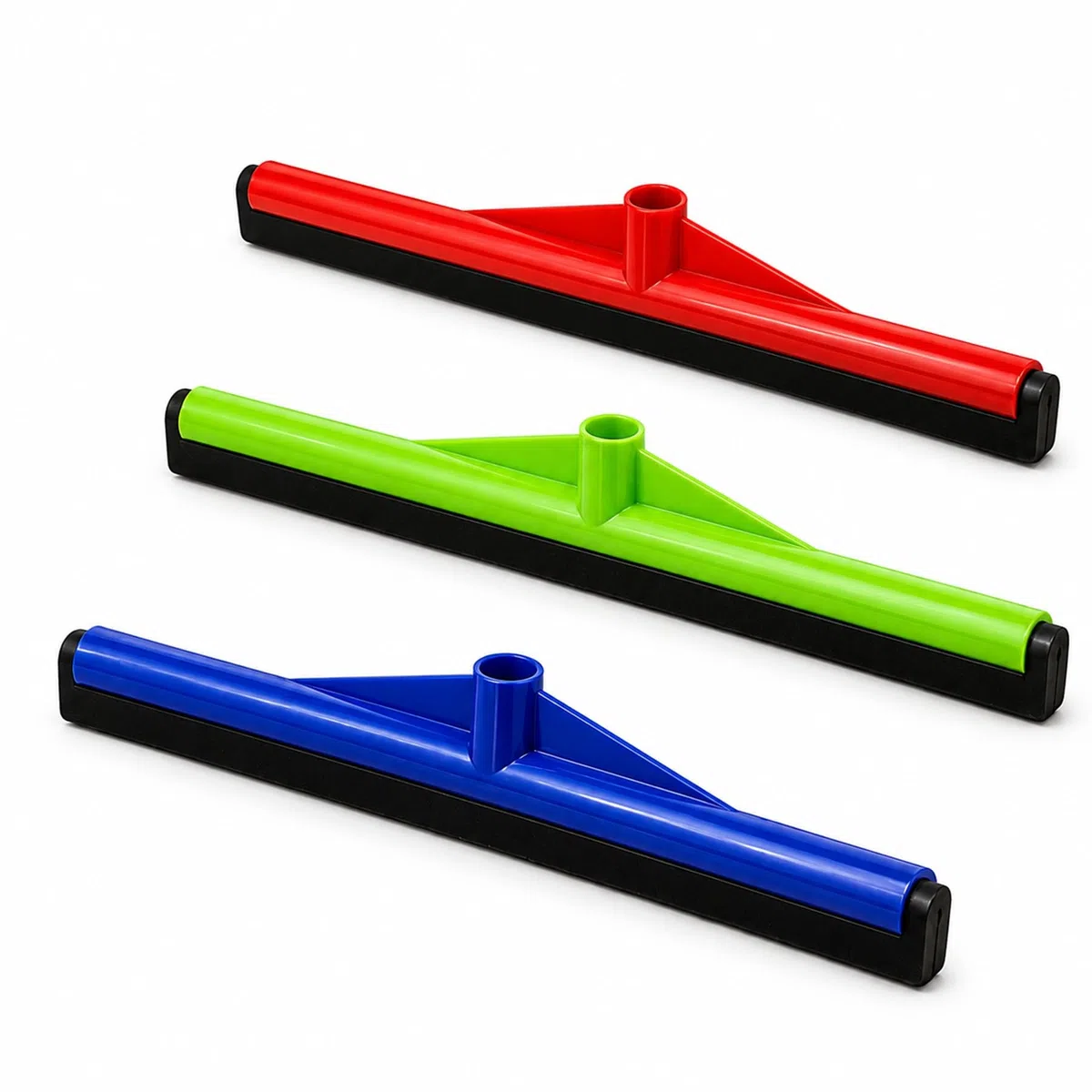 Set 3 Tira Acqua Pavimenti 44 cm – Spingiacqua in Gomma per Pavimenti Lisci – 3 Colori Assortiti – Attacco Standard Ø2.2 cm – Uso Domestico e Professionale – Cod. 2387611/65591