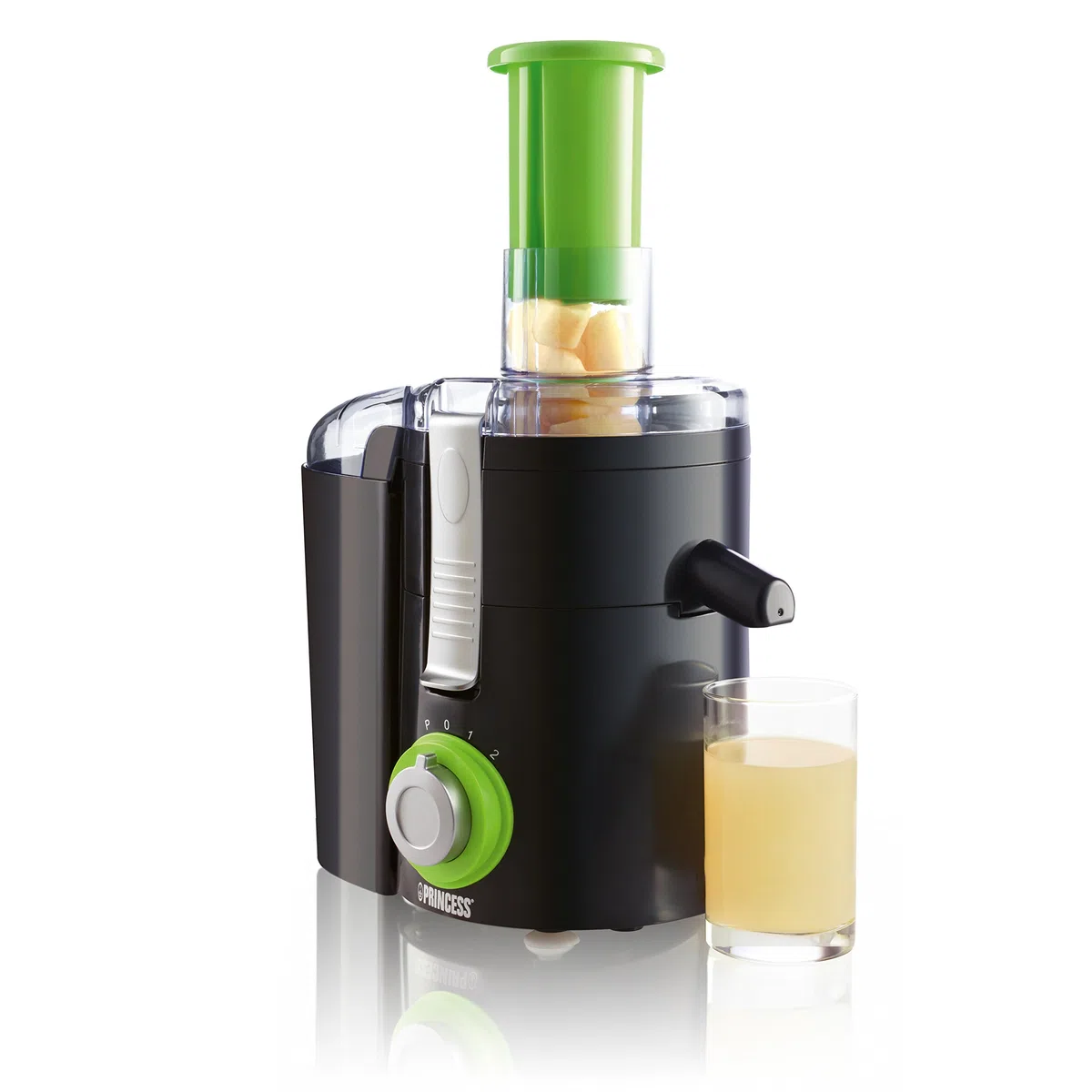 Princess Centrifuga Elettrica per Frutta e Verdura 202040, 250 W, 85 Decibel, plastica, 2 Velocità, Nero