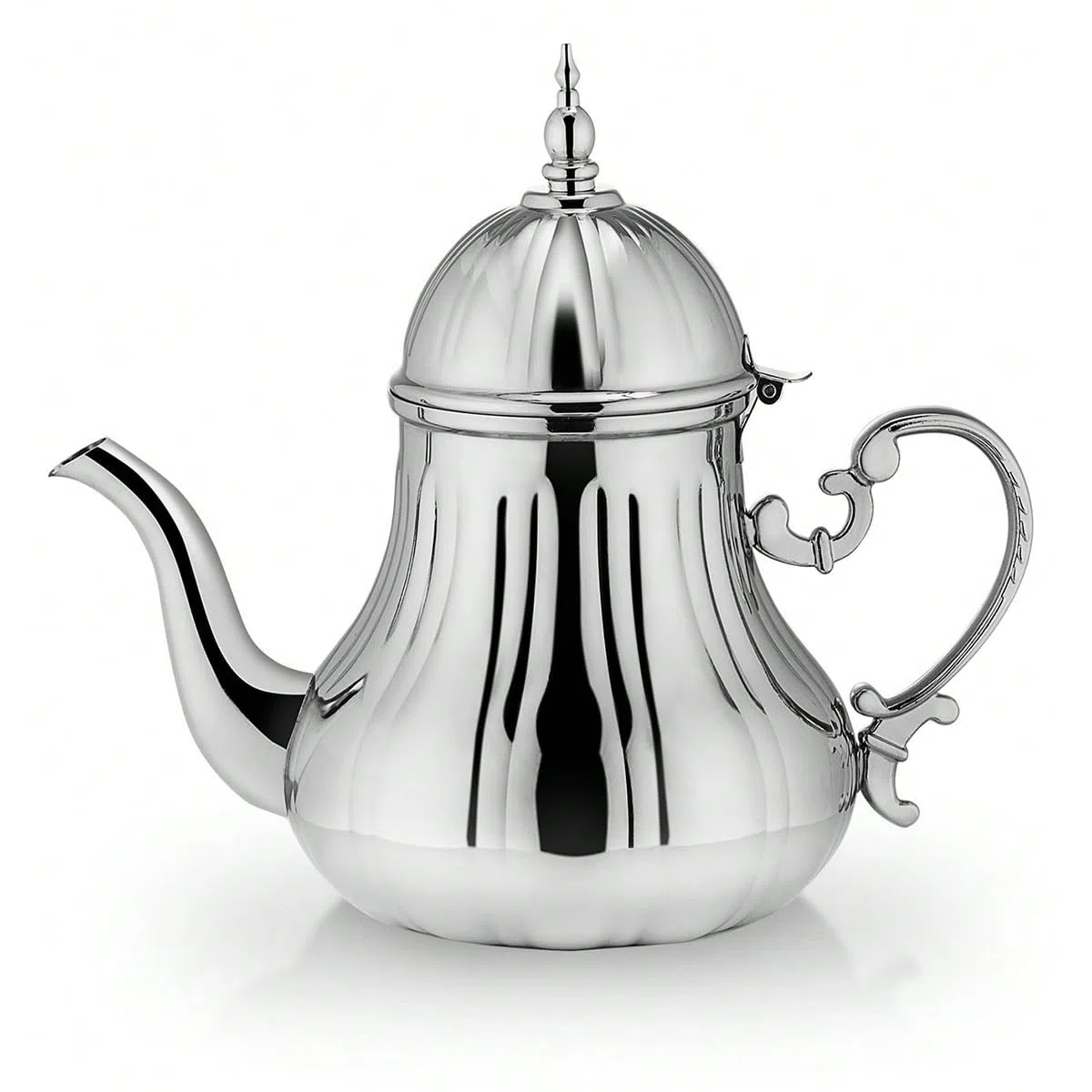 Teiera marocchina 1,4 l, stile arabo, acciaio inossidabile, marocchino, tradizionale, stile religioso Teapot(argento)