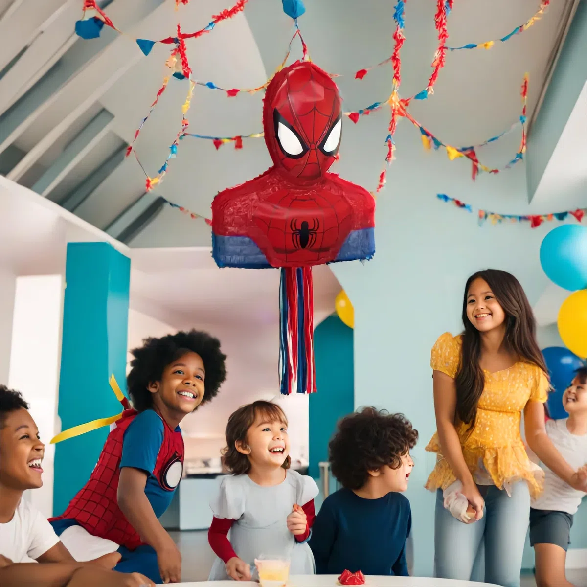 Unique Party 46378 - Ultimate Spider-Man Pinata - Tirare la Corda