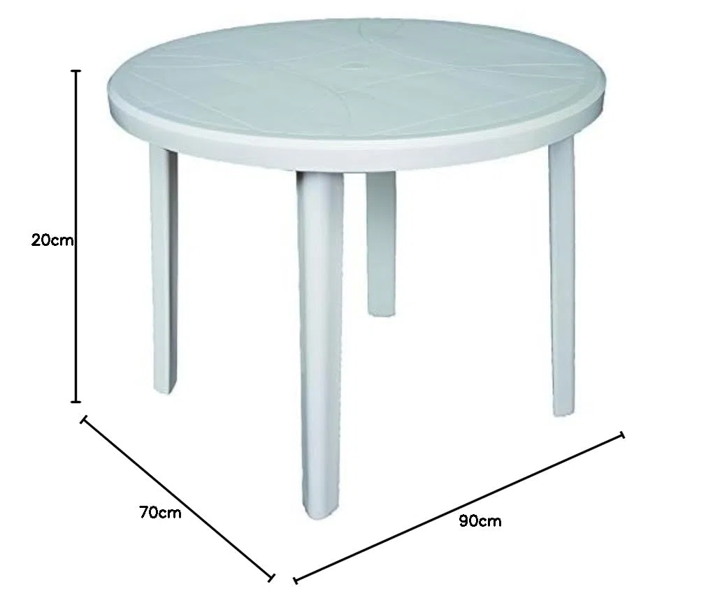 Tavolo Zeus Tondo D.90X72H Bianco