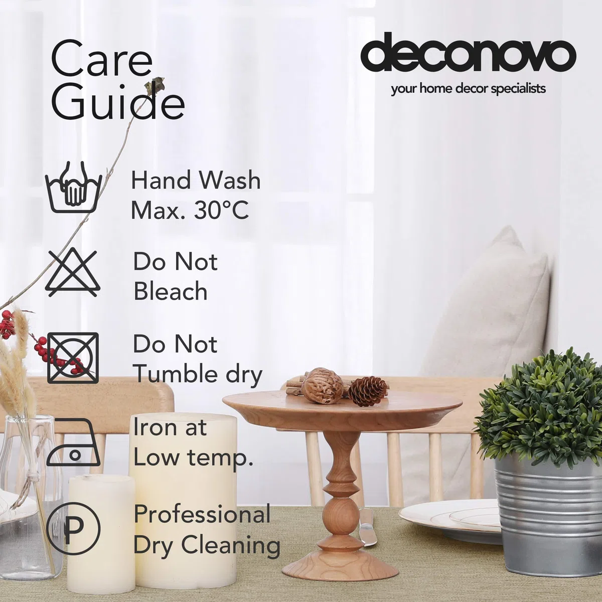 Deconovo Tovaglia Rettangolare in Finto Lino 150x300 cm - Elegante e Decorativa per Sala da Pranzo e Feste - Lino Chiaro, 1 Pezzo