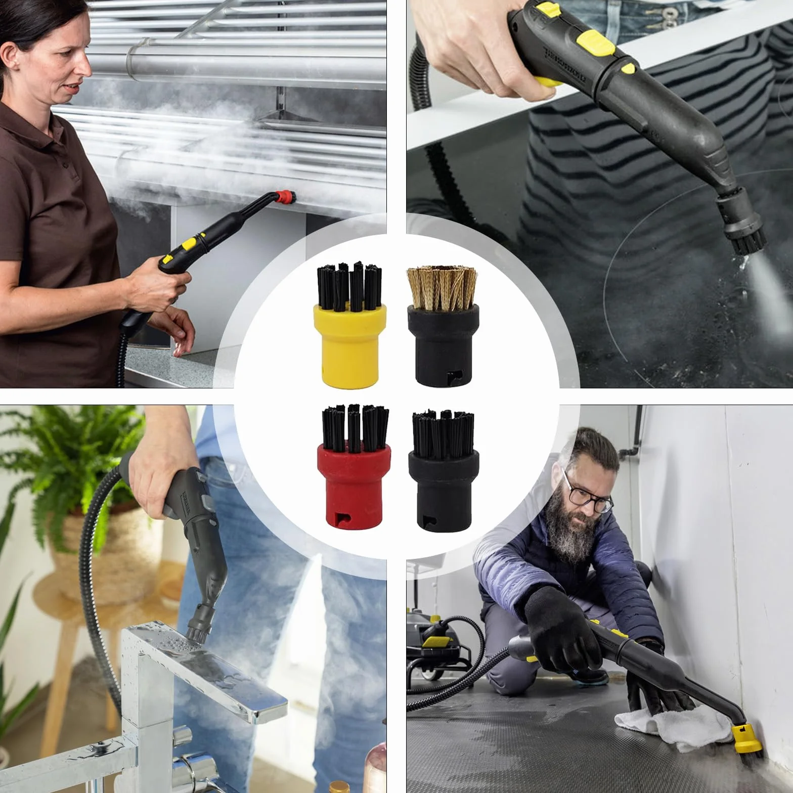 Ricambio Per Pulitori A Vapore, 9PCS Accessori Per Pulitore A Vapore Per Kärcher SC1 SC2 SC3 SC4 SC5 Ugello Manuale Spazzola Rotonda Tergivetro Ugelli Elettrici Pezzi Di Ricambio Pulitore A Vapore