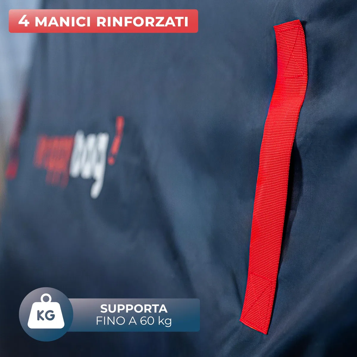 WRAPPYBAG Custodia Materasso Singolo/Matrimoniale in Poliestere Oxford con 4 Manici – Sacco Proteggi Materasso per Trasloco, Conservazione e Trasporto – Matrimoniale 160 x 200 cm – in 5 Misure