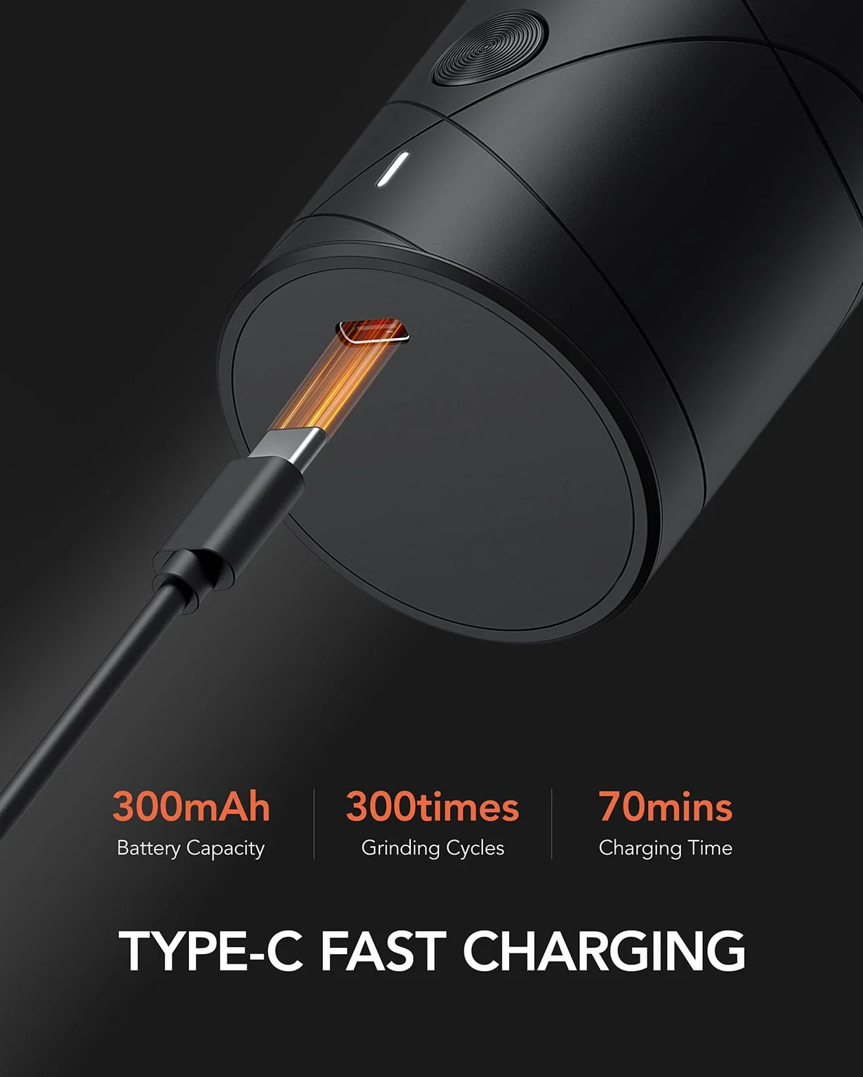 FORLIM Set macina sale e pepe elettrico ricaricabile tramite USB, macinapepe elettrico con LED, con macina in ceramica regolabile, macinino spezie, 7 livelli di spessore regolabili (nero + bianco)