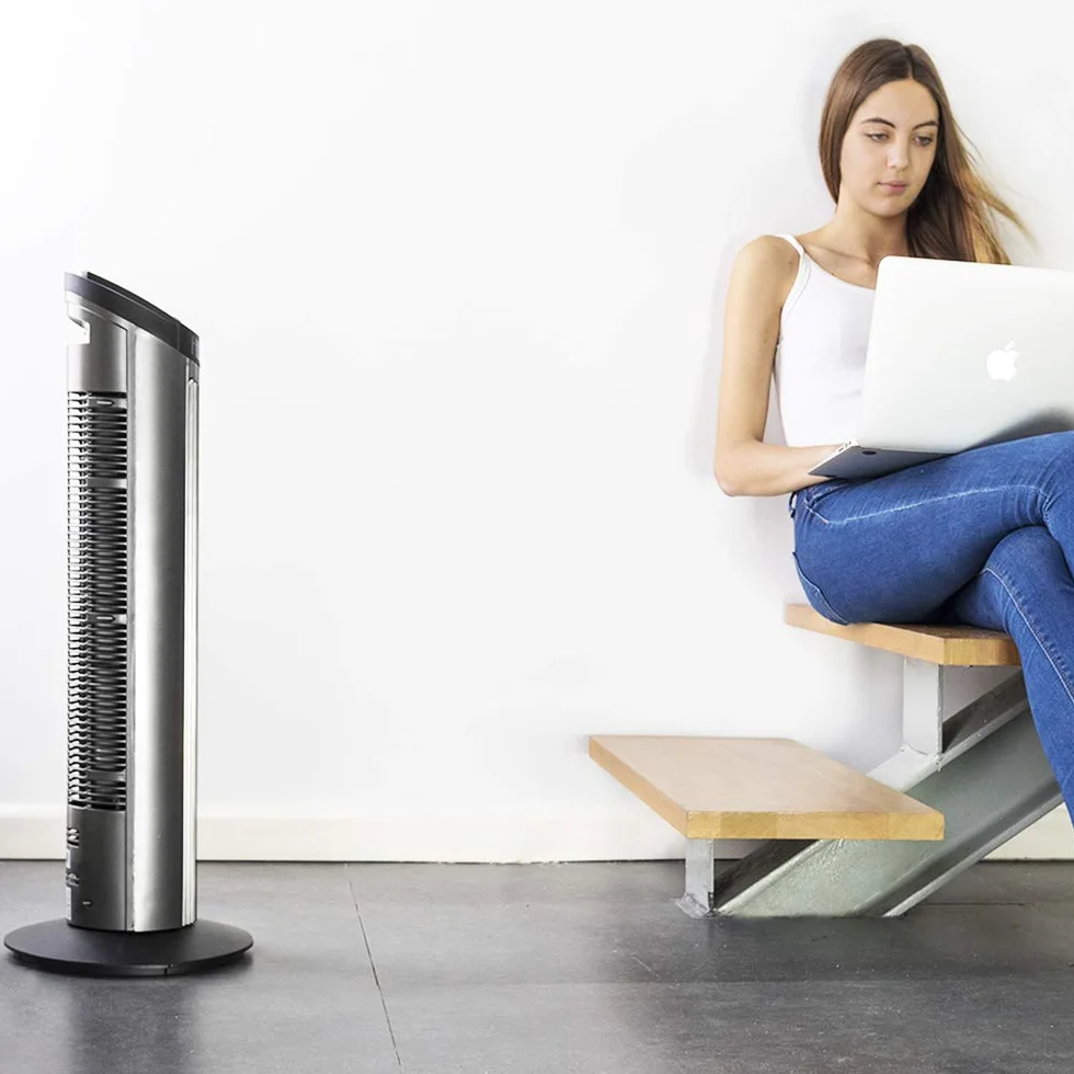 Cecotec Ventilatore a Torre Digitale EnergySilence 890 Skyline. 50 W, 3 velocità, Motore 100% in Rame, Telecomando, Display LCD, Timer Programmabile fino a 7,5 ore