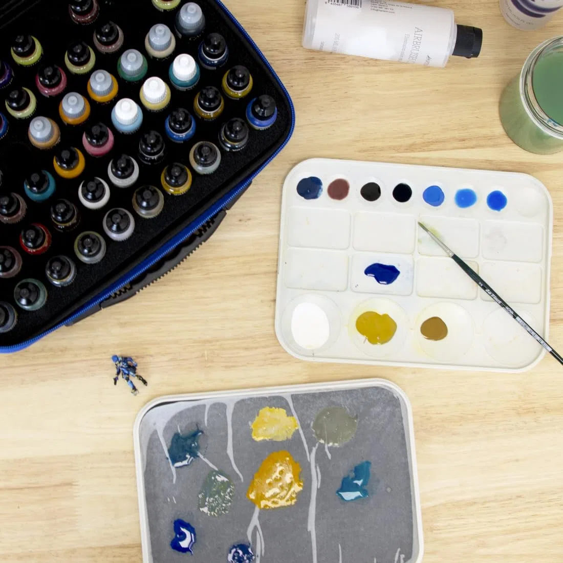Hartem - Astuccio portatile per inchiostri all'alcool e vernici acriliche di modellismo | Capacità di 60 bottiglie per Diamond Painting | Schiuma Foam, tasca interna e doppia chiusura lampo