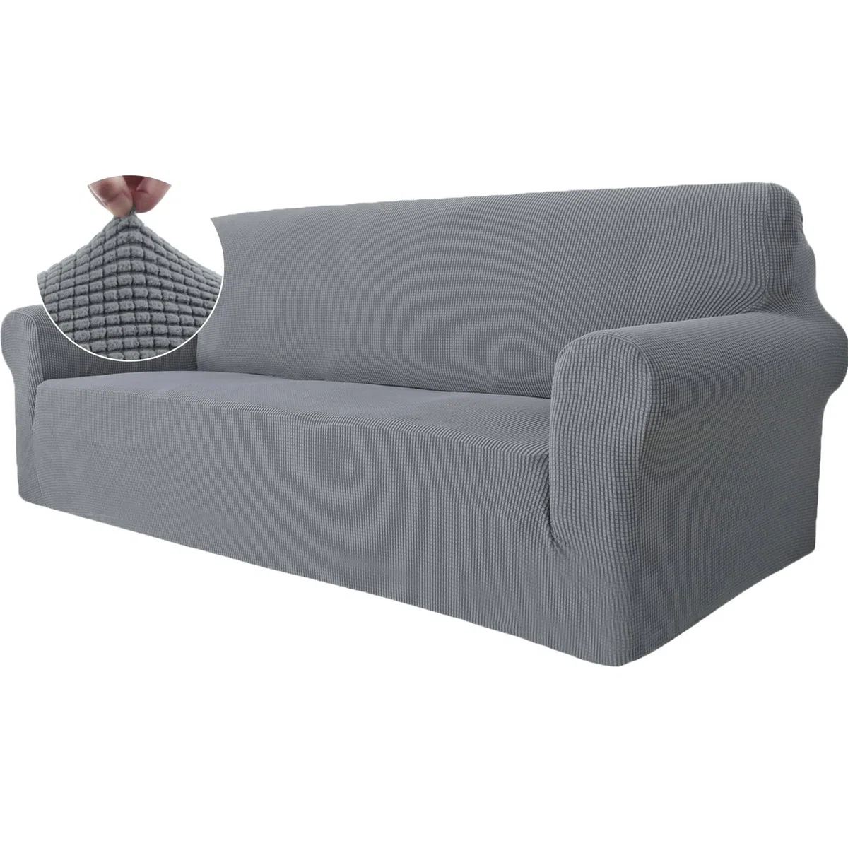 Ystyle Copridivano 3 Posti Con Braccioli, Universale Sofa Cover Antigraffio Gatto, Pesante Fodere Copridivani Elasticizzato, Copripoltrona Antimacchia Lavabile Antiscivolo, Grigio Chiaro