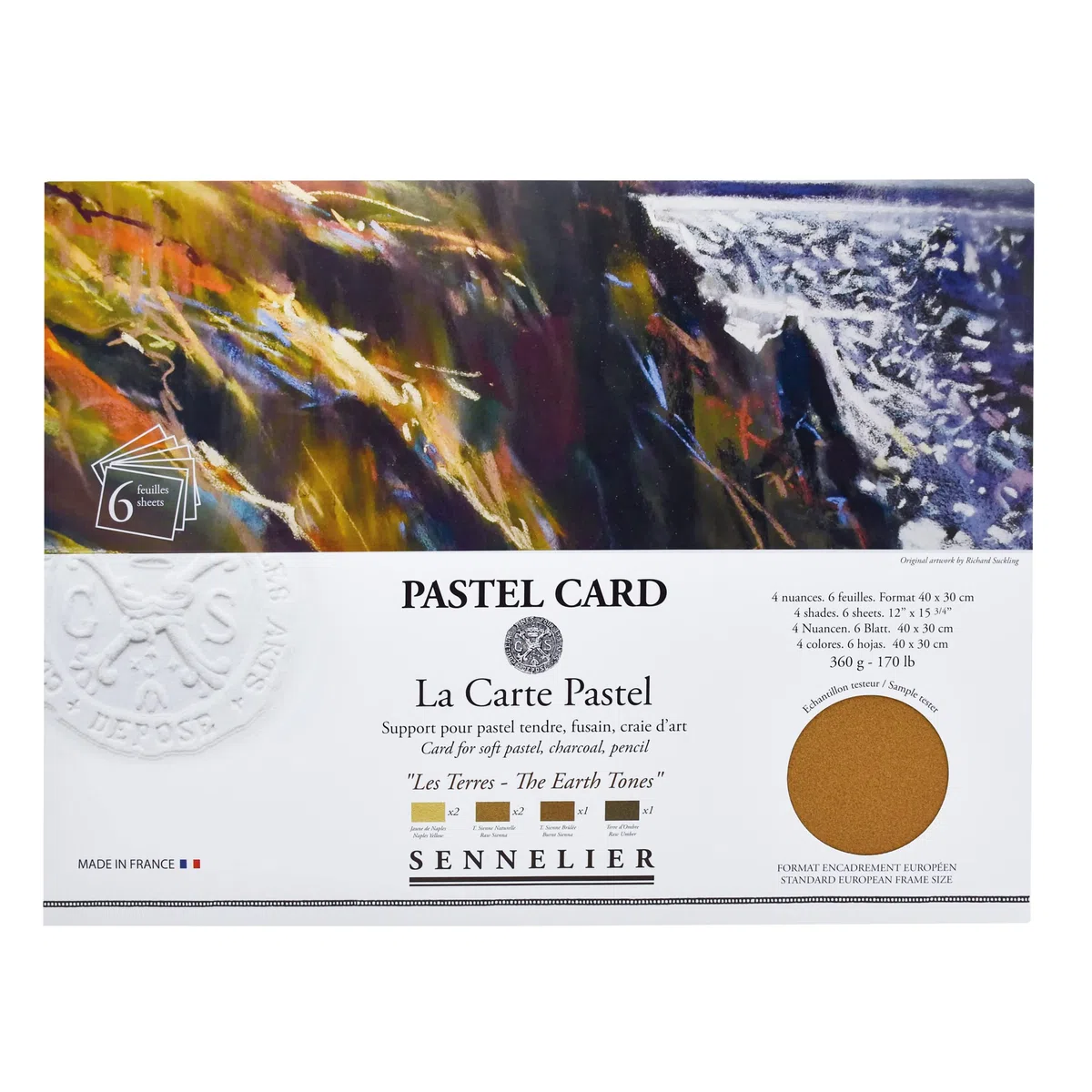 Sennelier La Carte - Pochette in carta pastello, 40 x 28 cm, toni della terra