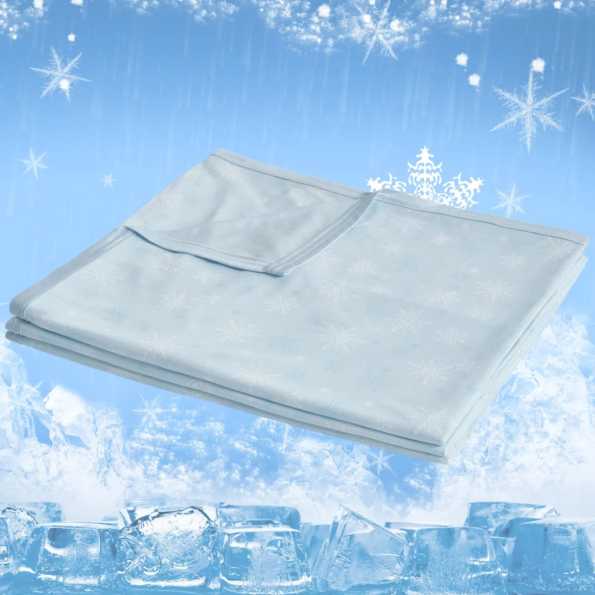 CHOSHOME Coperta Estiva Matrimoniale 150x200CM con Arc-Chill Coperta Letto in Fibra di Raffreddamento Q-Max=0,42 Coperta Rinfrescante Coperte Divano Anti Statico 2 Lati Allevia Sudore Fiocco di neve