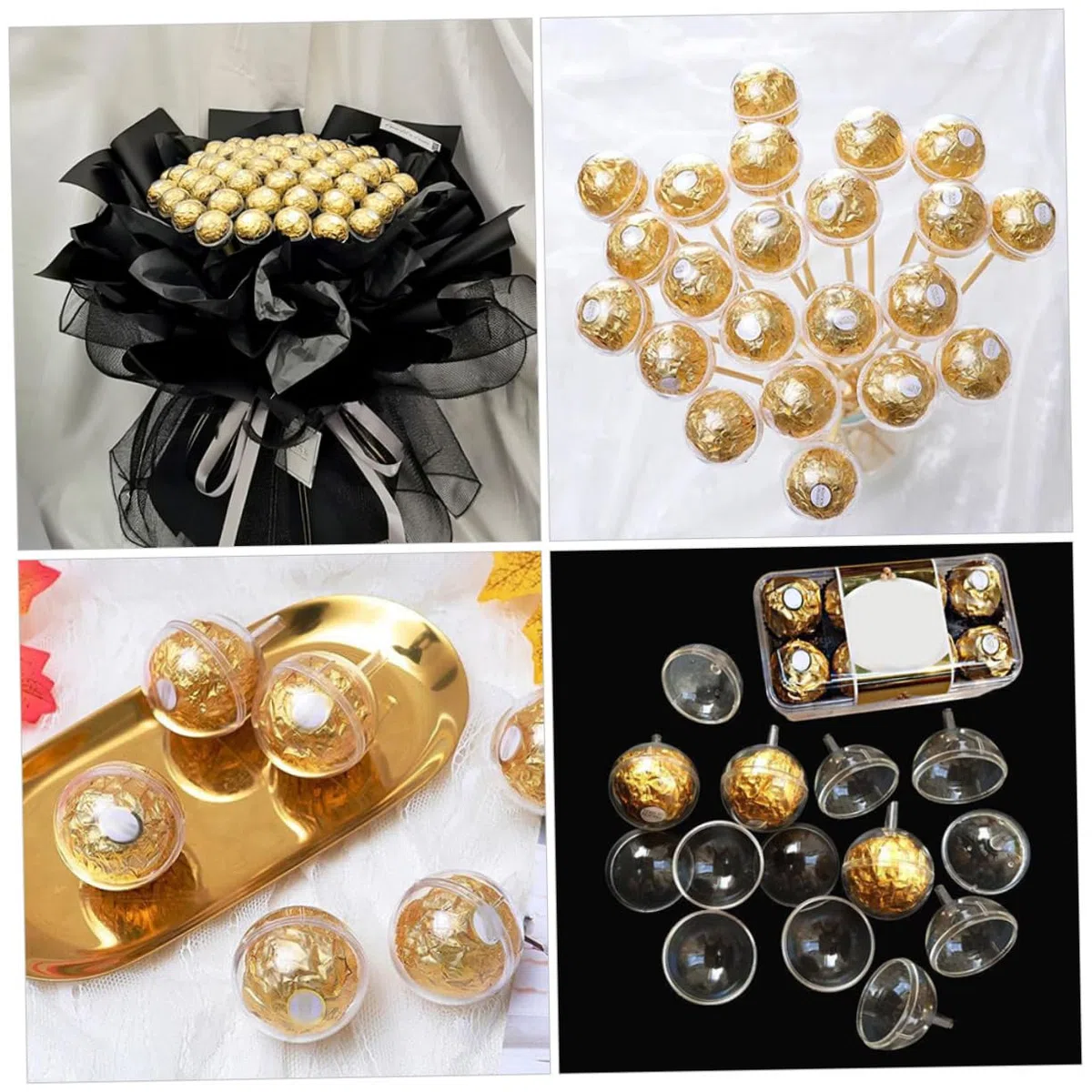 EXCEART Scatole per Cupcake al Tartufo di Cioccolato 100 Pezzi Porta Muffin A Cupola con Bastoncini per Base Fissa