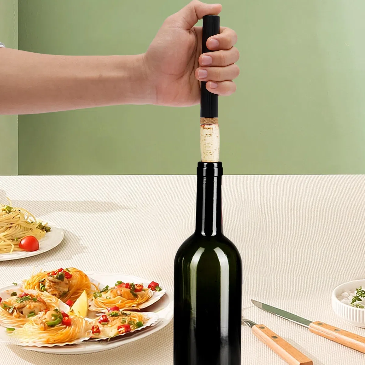 3 cavatappi per vino ad aria compressa, apribottiglie in acciaio inox ABS con pompa, apribottiglie portatile, per vino, champagne, accessori per vino
