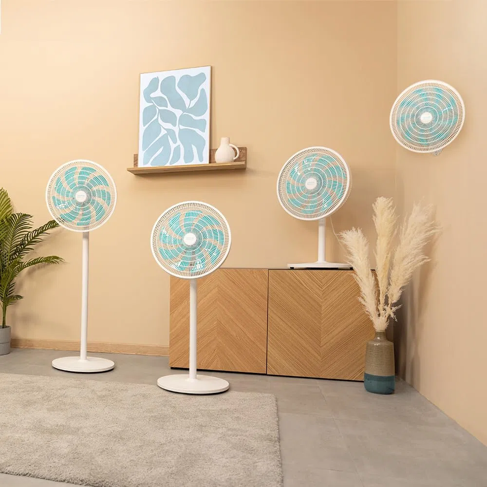 Cecotec Ventilatore a pianta, da tavolo e da parete, EnergySilence 550 3in1, 60 W, multiposizione con 3 altezze, diametro 16", oscillazione automatica 80º, 3 velocità, facile utilizzo, Bianco