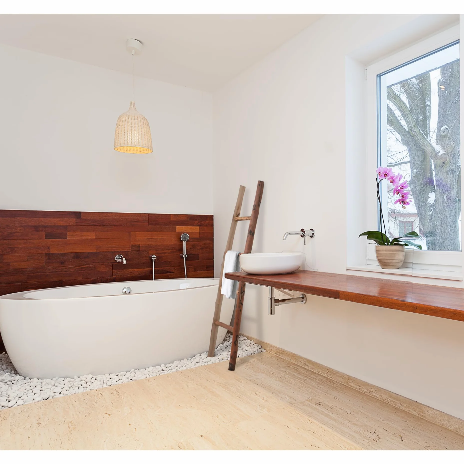 Biscottini Scaletta porta asciugamani bagno 150x8x40 - Scala Decorativa in Legno - Scala portasciugamani - Scaletta legno appendi asciugamani - Scaletta portasciugamani da parete Metallo, Bambu