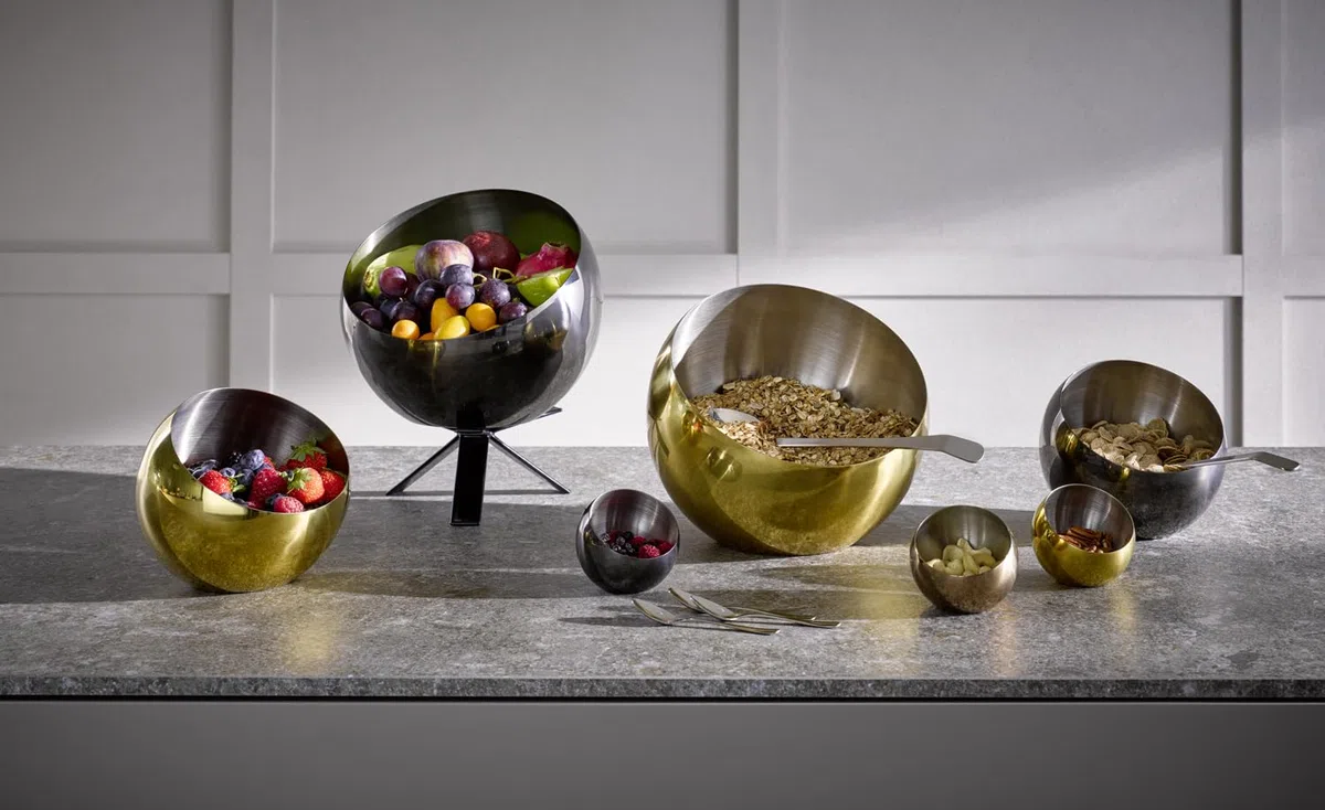 APS 40773 - Ciotola SPHERE, Ø 16 cm, altezza 15 cm, 0,8 litri, in acciaio inox, effetto oro
