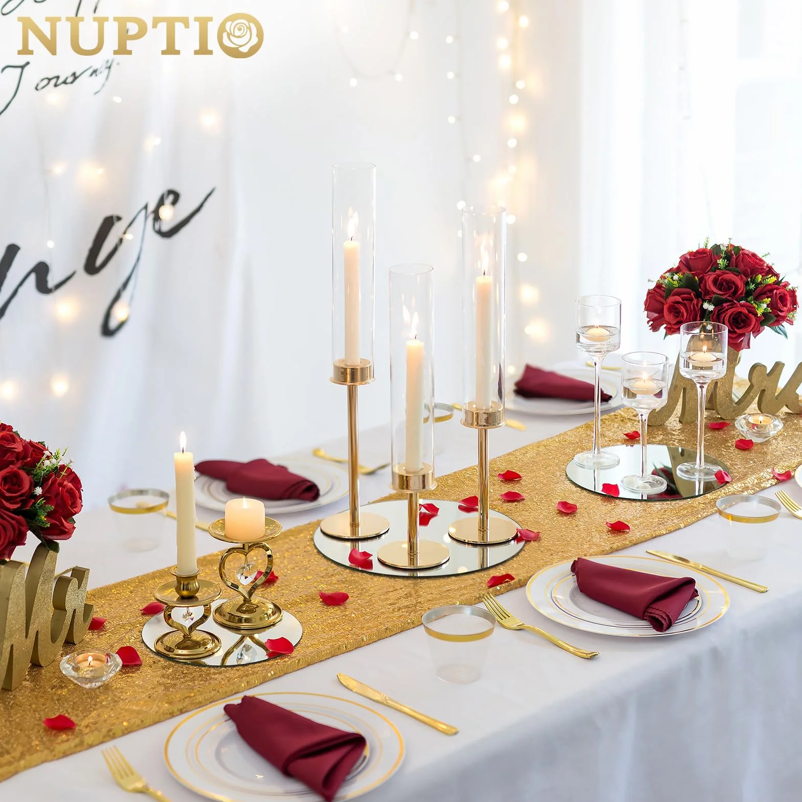 NUPTIO Specchio Vassoio Portacandele: 30cm Grande Vassoio Rotondo A Specchio 6 Pezzi Vassoi Decorativi Rotondi Portacandele Matrimonio Centrotavola Baby Shower Anniversario Decorazione da Tavolo 2mm