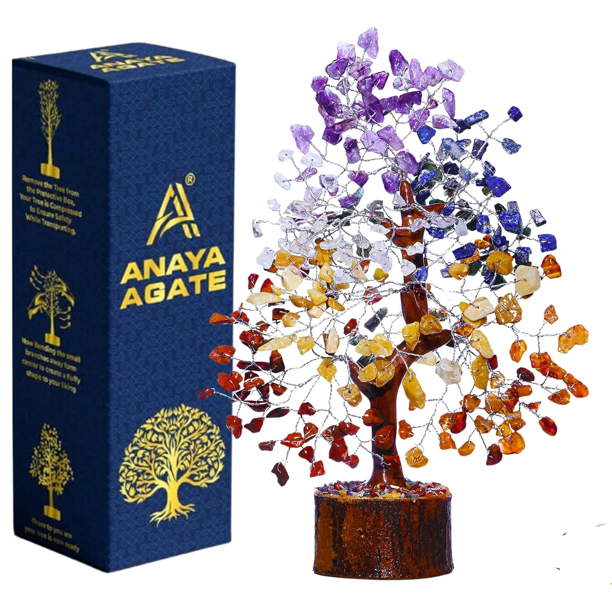 ANAYA AGATE Albero di cristallo dei 7 chakra, regalo di compleanno per donne, albero della vita, sorella, regalo di compleanno, decorazione per la camera e la casa, regalo per mamma, sua energia