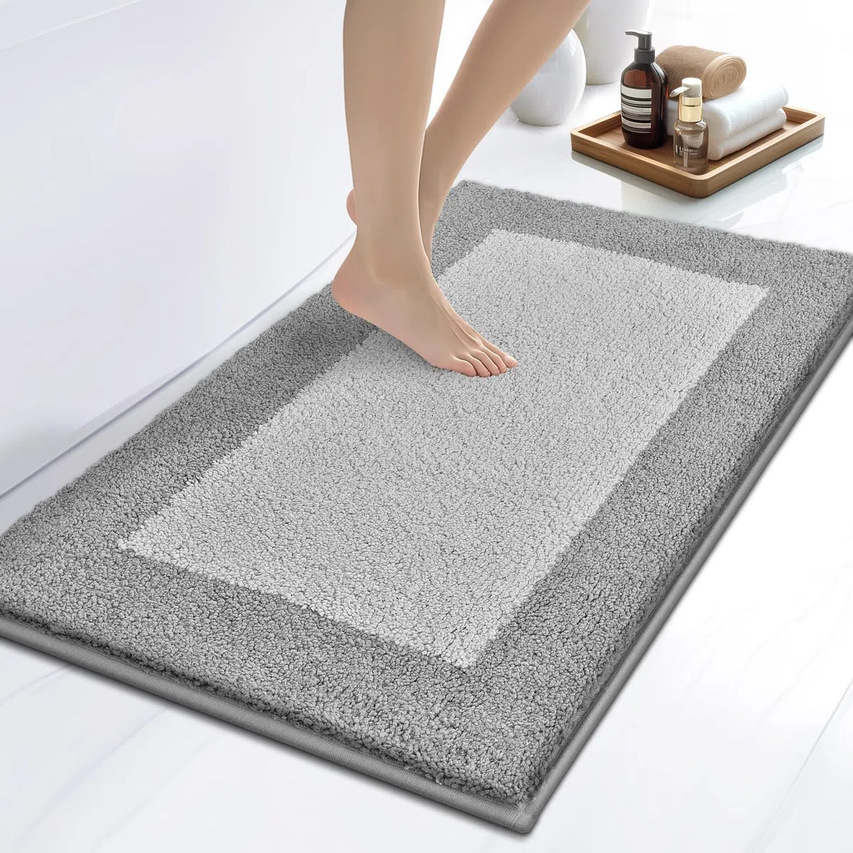 Tappetino da Bagno 60 x 90 cm, Antiscivolo, Lavabile, per Doccia, Vasca e Pavimento
