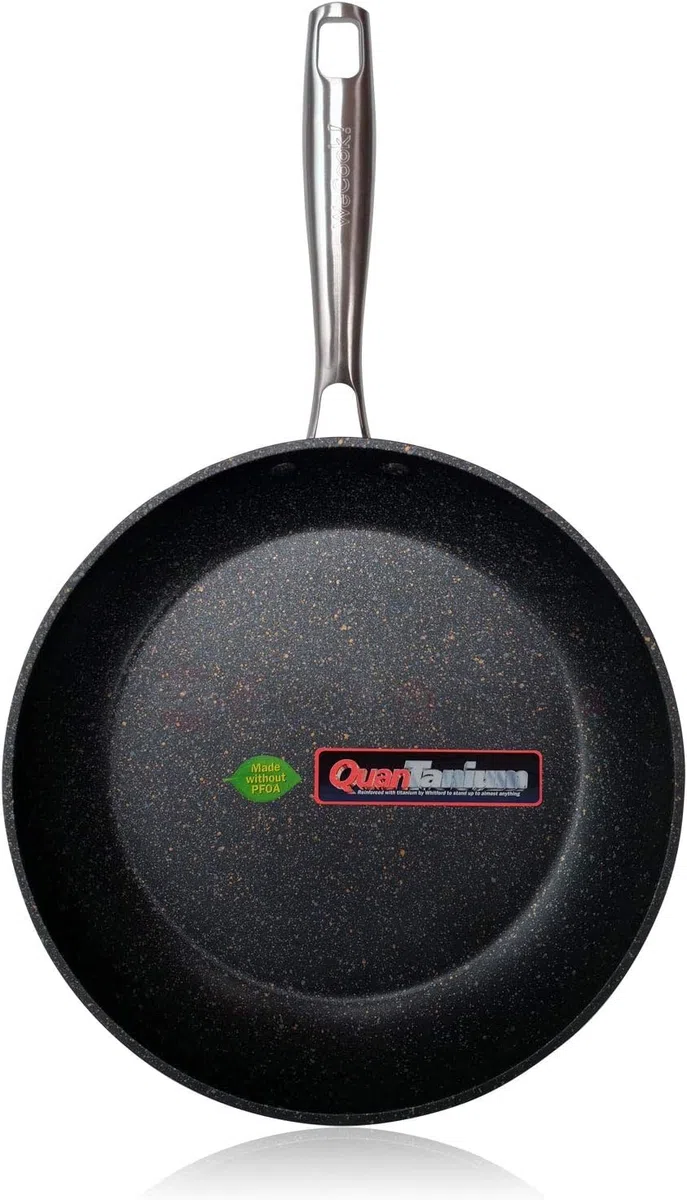 WECOOK! Ecochef Titanio Padella Induzione 18cm, Antiaderente QUANTANIUM Ecologico 5 Strati, senza PFOA, Alluminio Forgiato, 4mm di Spessore, Vitroceramica, Gas, Lavastoviglie
