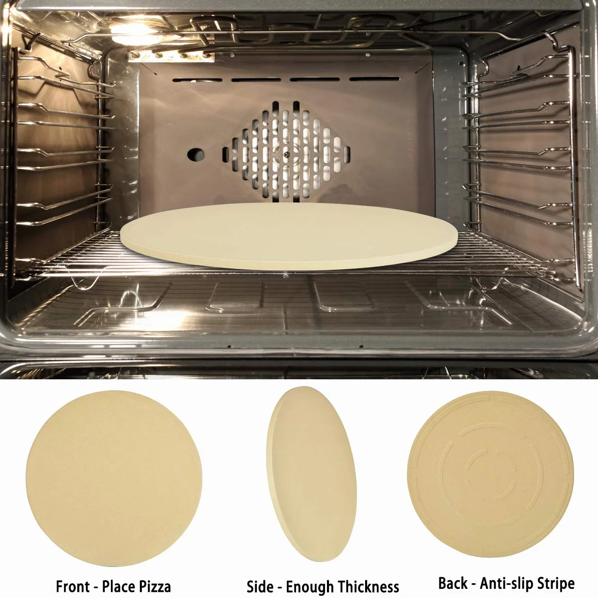 Onlyfire pietra refrattaria per pizza da forno 38cm（Ø）,barbecue e grill a gas per Pizza e Pane | Rotondo Cordierite