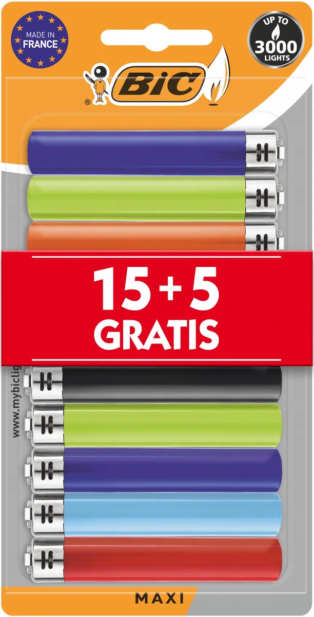 BIC - 20 accendini maxi assortiti