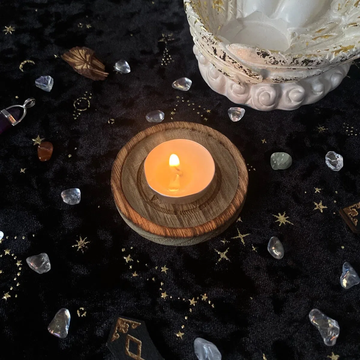Vassoio Per Gioielli Con D'altare - Vassoio In Legno Con Pentagramma | Vassoio Per Candele Pentacolo Da Altare | Vassoio Da Altare Della Strega Forniture Per Altare Per La Casa, Vassoio In Legn