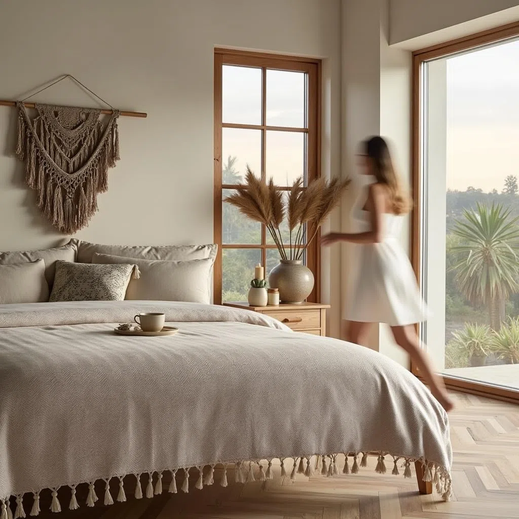 BOHORIA® Copriletto XXL in tulum | 100% cotone | Oeko-Tex® | copriletto double-face con motivo | extra grande 200 x 230 cm (200 x 230 cm, Seppia