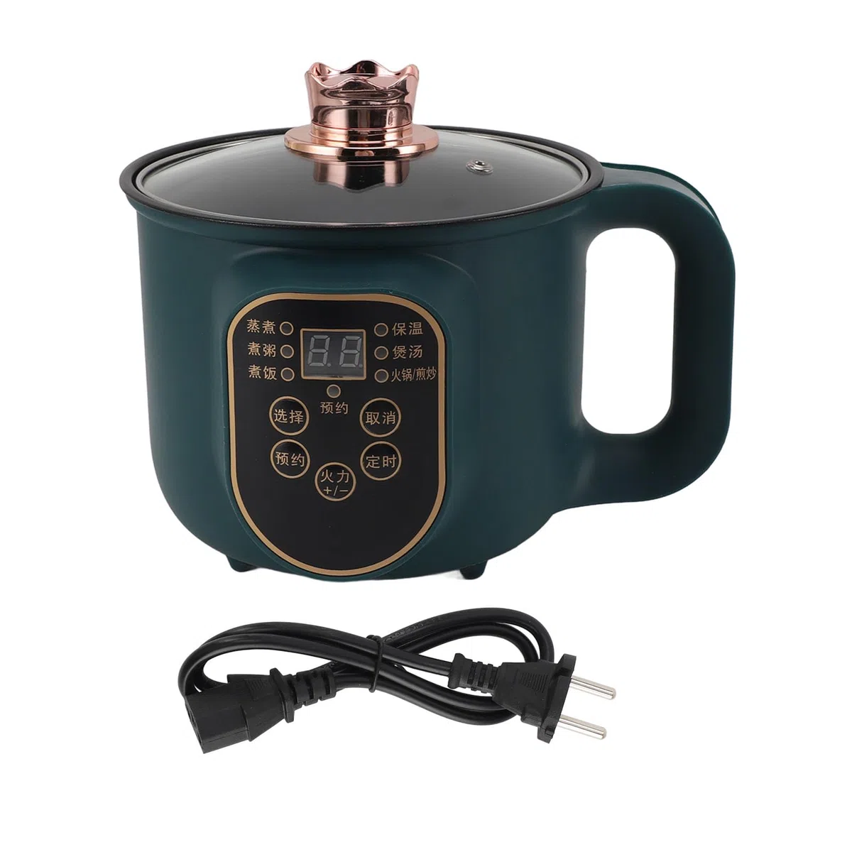 Mini Fornello Elettrico, Efficiente Pentola Elettrica Multiuso da 1,8 Litri per Cucina, Ufficio, Dormitorio (Spina europea 220 V)