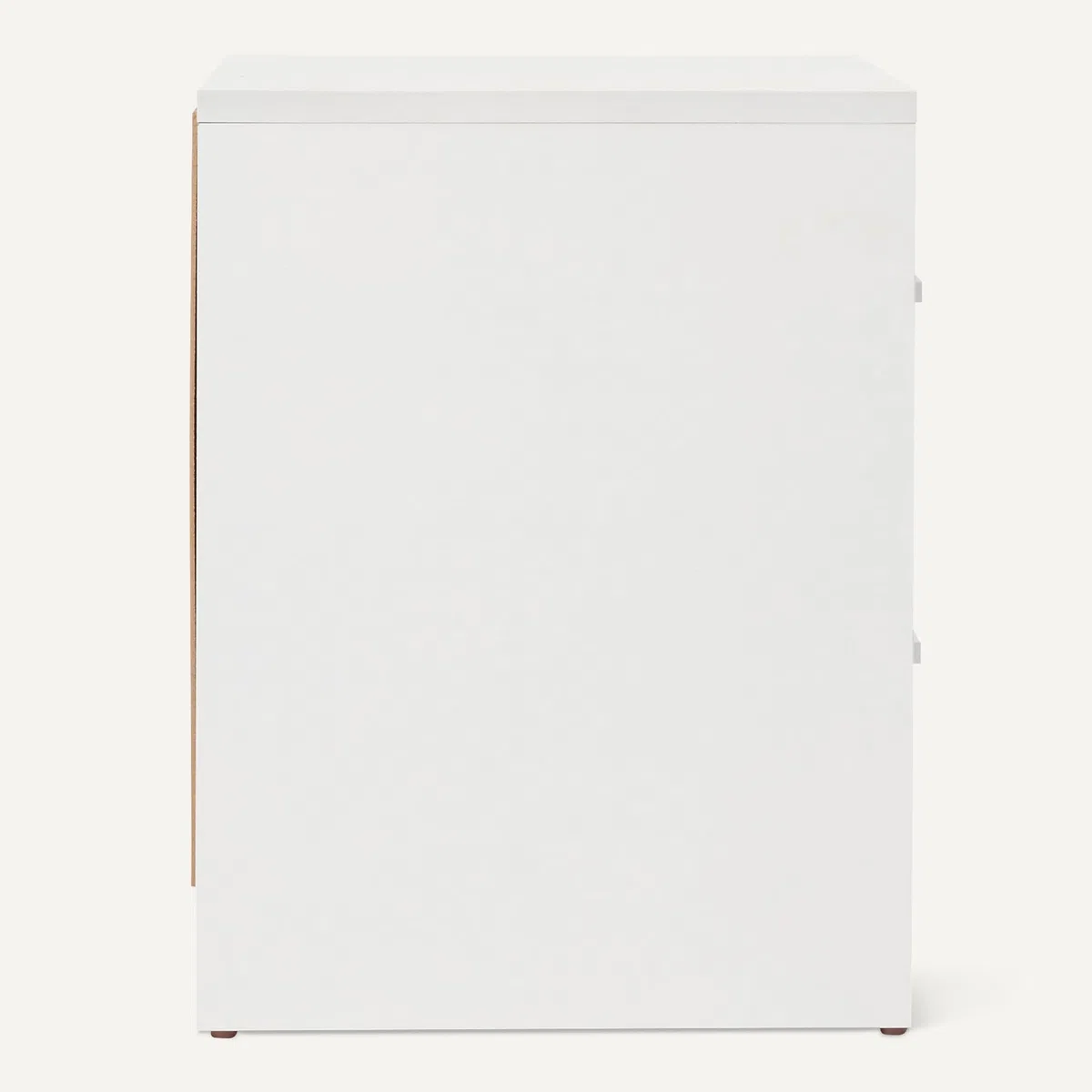 Amazon Basics, Comodino, Comodino a 2 Cassetti, Mobile per Camera da Letto, Bianco, 47cm x 40cm x 36cm