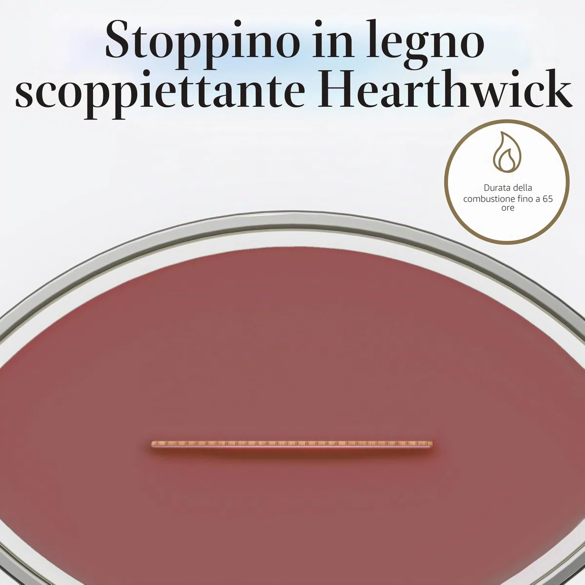 WoodWick Candela profumata Ellispe con stoppino crepitante | Cinnamon Chai | Durata della fragranza: fino a 50 ore