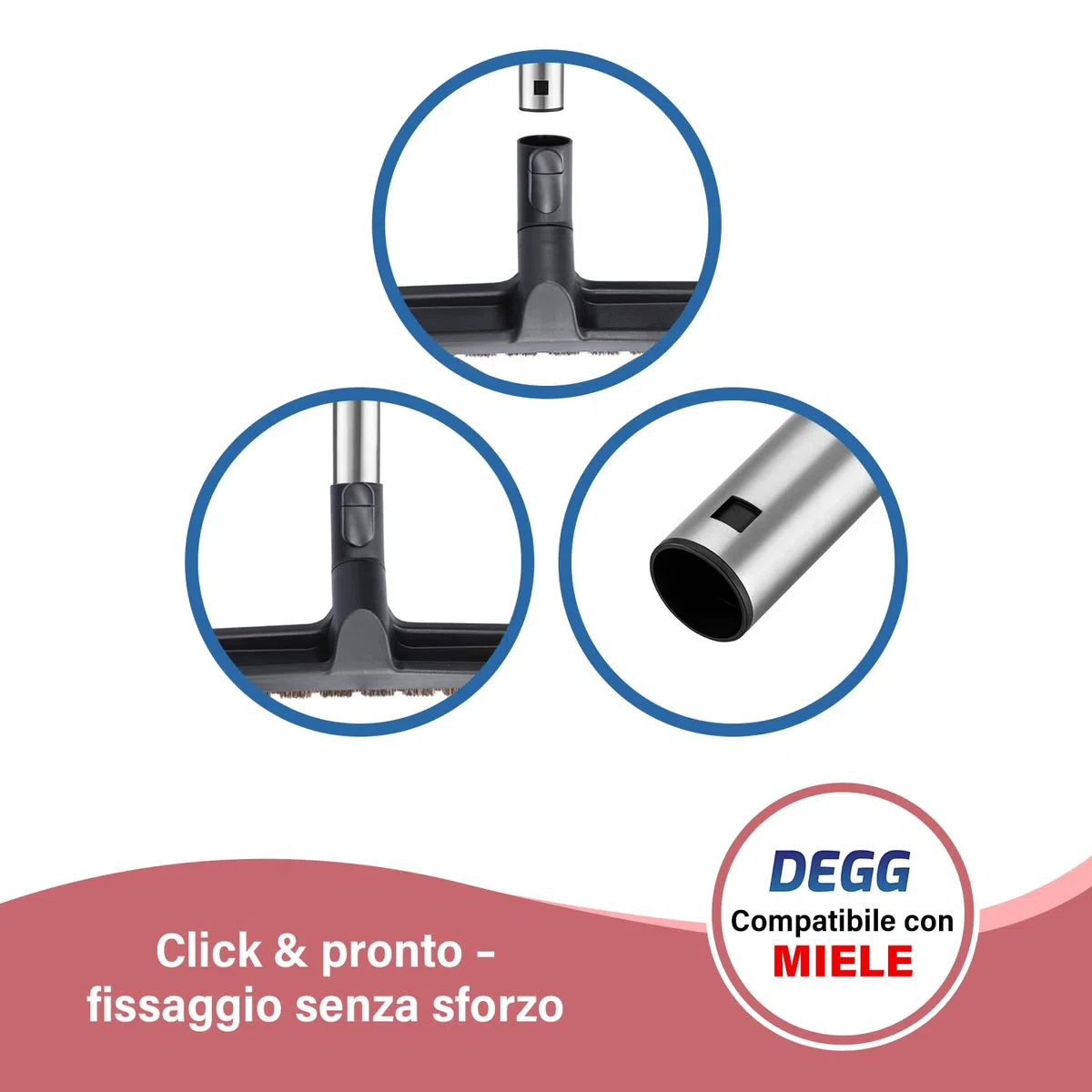 DEGG Tubo Telescopico, Compatibile con Aspirapolvere Miele 35mm Classic C1, Complete C2 & C3, Guard S1, M1 & L1, Tubo di Estensione, Accessori di Ricambio