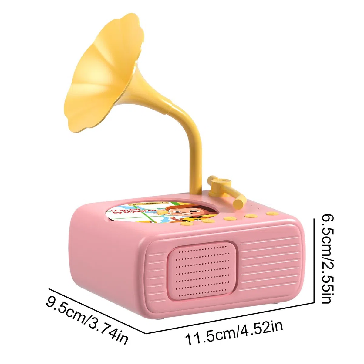 Grammofono per bambini, Grammofono per bambini 96 carte - Lettore musicale giocattolo per bambini | Giocattolo didattico interattivo per bambini con storia di fonografo, lettore musicale per ragazzi e
