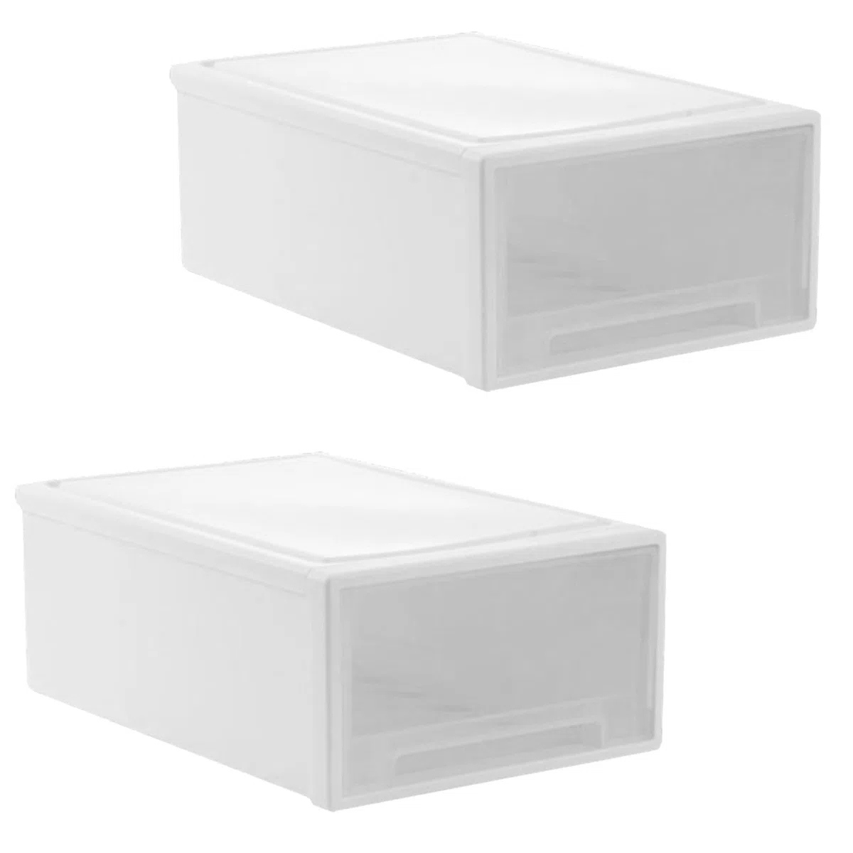 YunBey 2 Pezzi Cassettiera Impilabile Plastica Portaoggetti da Scrivania per Ufficio Cucina Sottolavello (27 x 19 x 10,5 cm)
