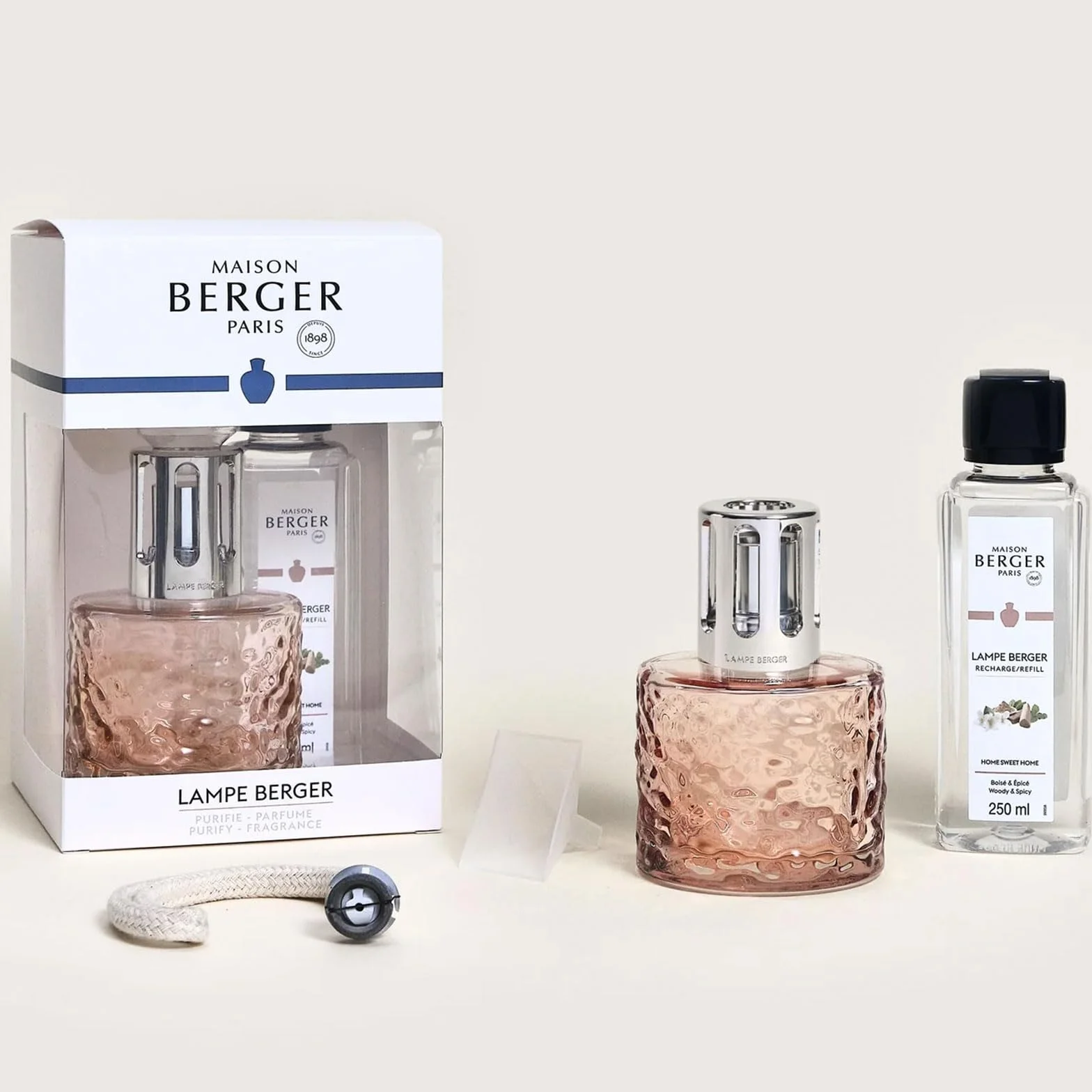 Lampe Berger Lampada Catalitica Cofanetto Mirage Nude con Flacone 250ml Home Sweet Home