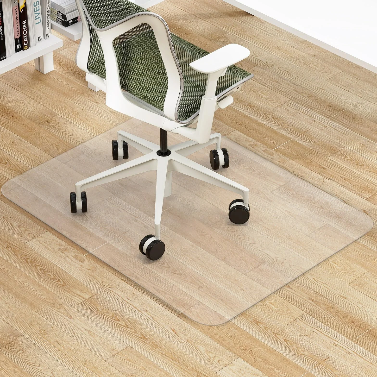 COSTWAY Tappetino per Sedie da Ufficio per Pavimenti in Legno Massello, Tappetino Trasparente in PVC per Sedie con Rotelle, Tappeto Protettivo per Pavimenti (120 x 90 cm)