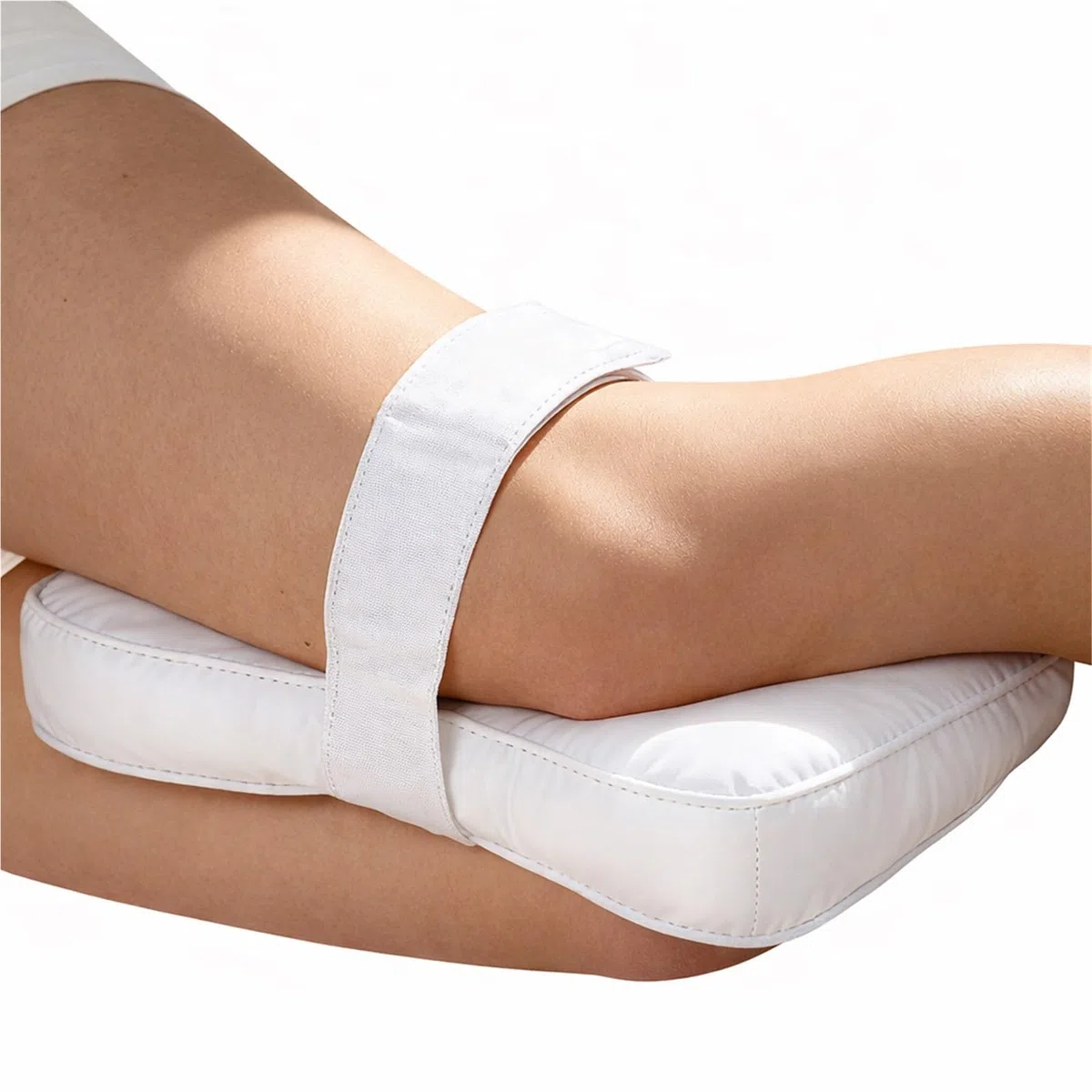 Cuscino per Ginocchia per Dormienti Laterali – Cuscino Gamba con Cintura Regolabile, Design Quadrato con Imbottitura in Cotone Perla, Supporto Morbido per Riposo Confortevole e Relax(Gray)